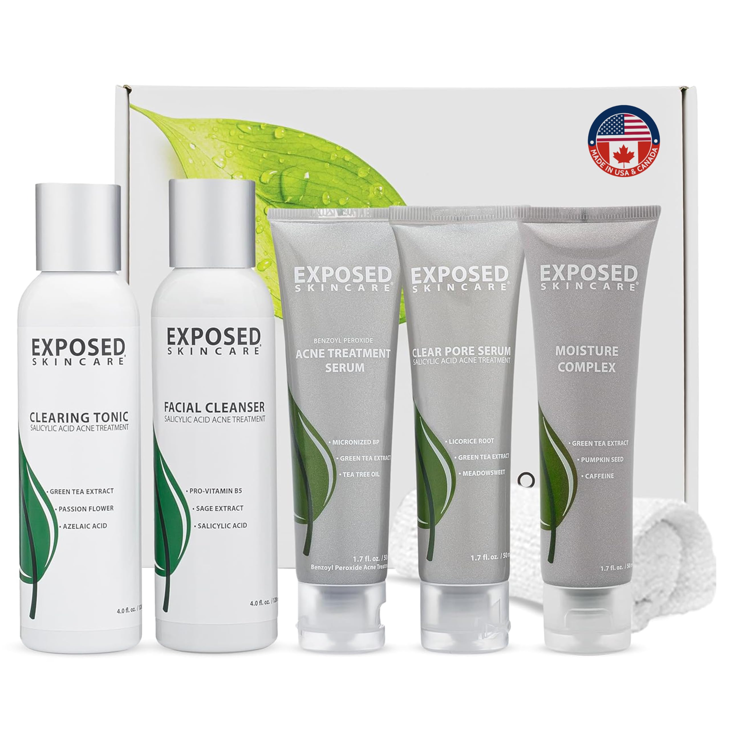 Exposed Skin Care Expanded Acne Treatment Kit – 2.5% Salicylic Acid & 3.5% Benzoyl Peroxide