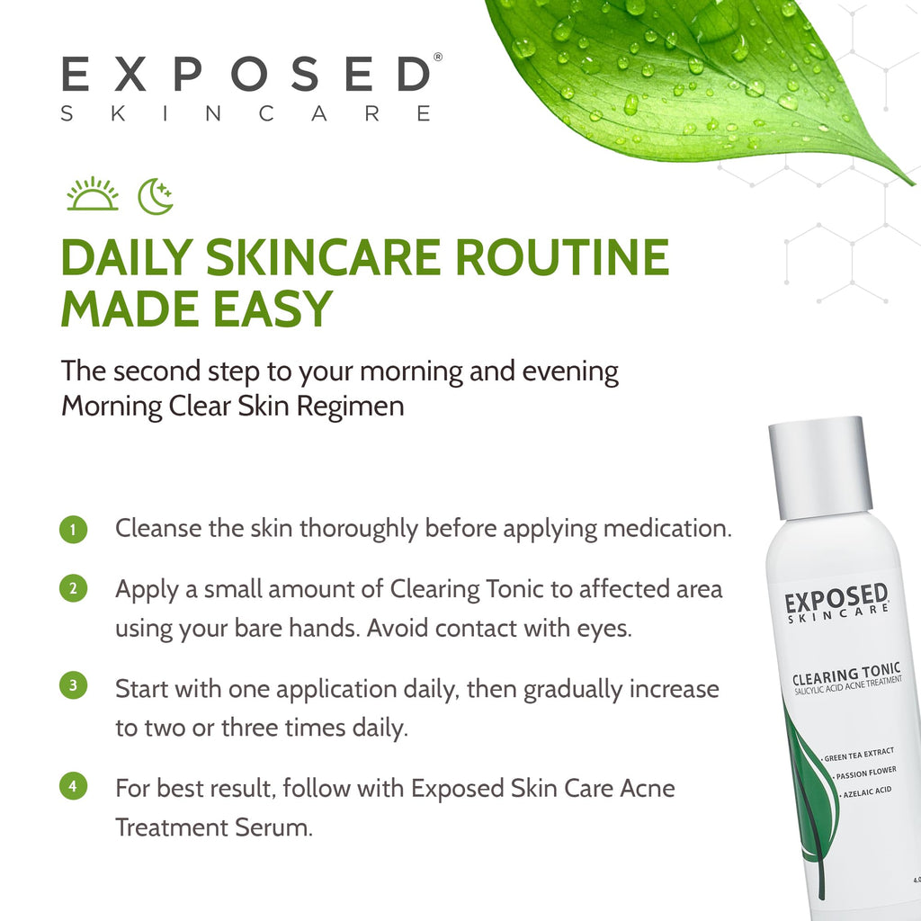 Exposed Skin Care Clearing Tonic – 1% Salicylic Acid & Witch Hazel, Acne Toner