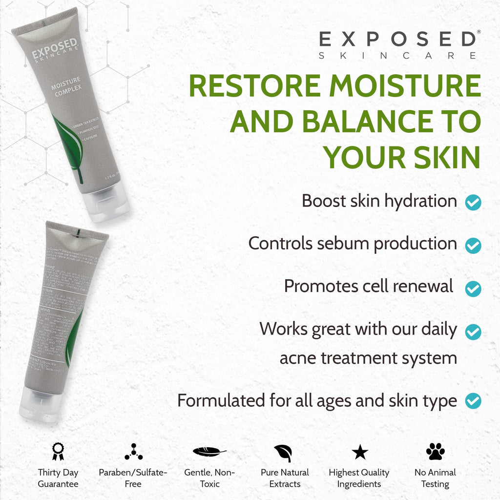 Exposed Skin Care Moisture Complex: Oil-Free Daily Face Moisturizer for Oily, Acne-Prone Skin