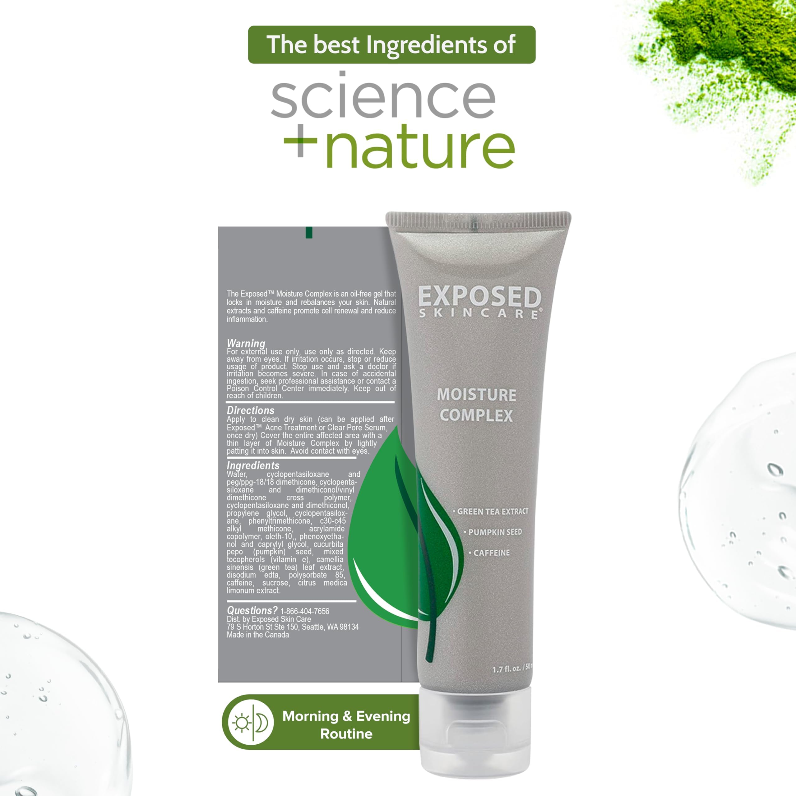 Exposed Skin Care Moisture Complex: Oil-Free Daily Face Moisturizer for Oily, Acne-Prone Skin