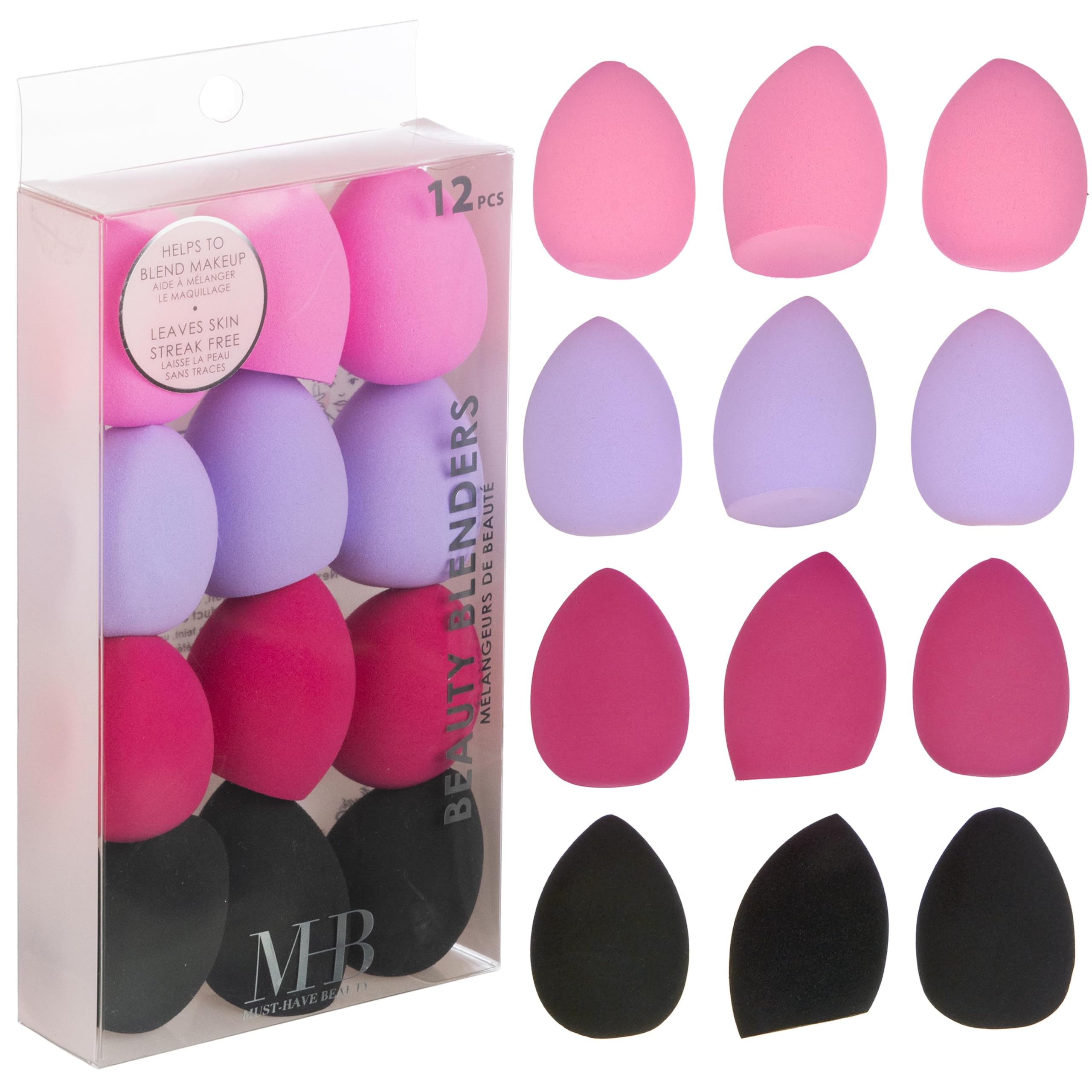 EXPRESSIONS 12pc Beauty Sponge Value Pack – Assorted Blenders