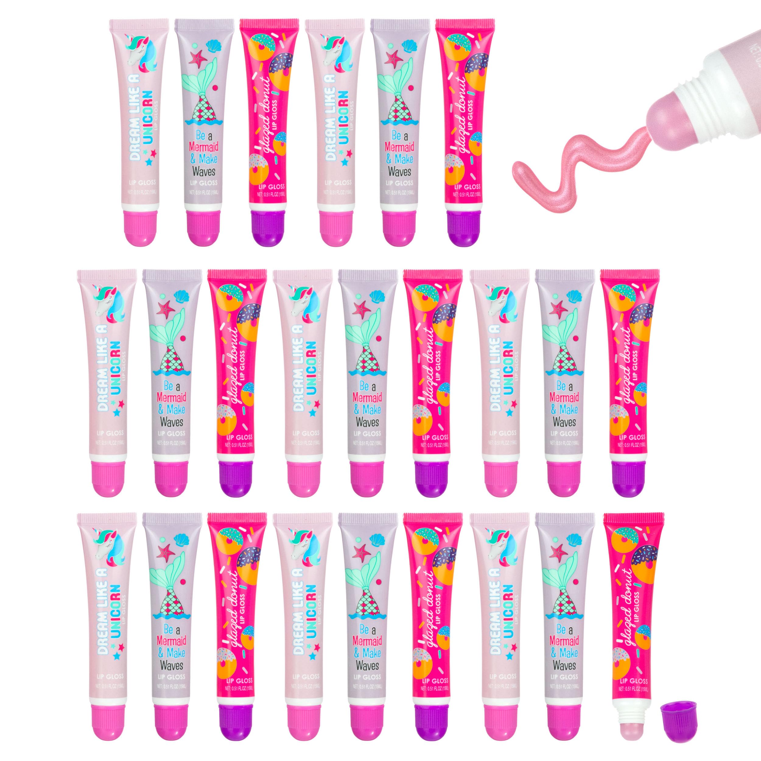 EXPRESSIONS 24pc Lip Gloss Kit | Flavored Shimmer Set for Girls & Teens