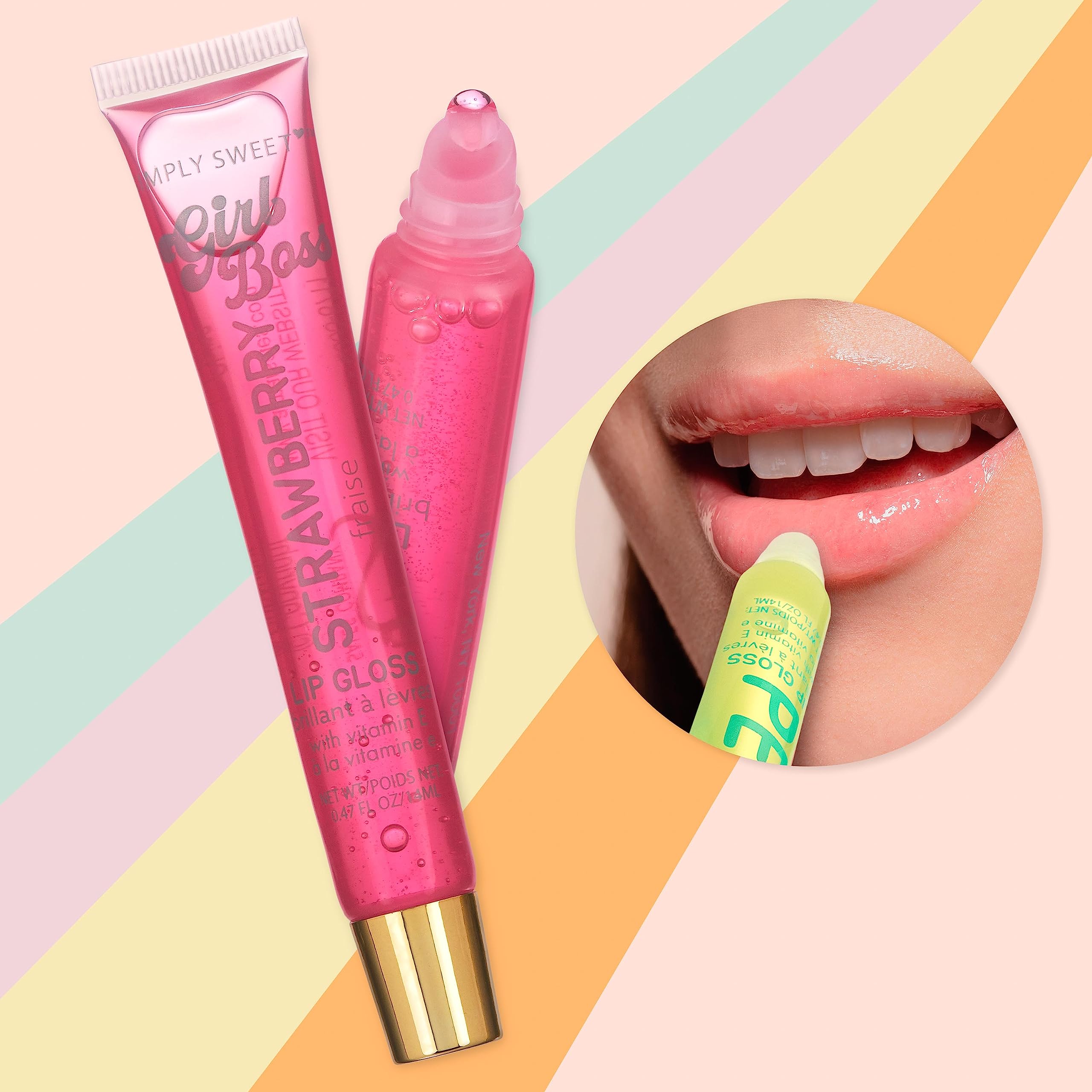EXPRESSIONS 12pc Clear Lip Gloss Pack – Vitamin E Hydration, Essential Oils, Flavored Lip Oils