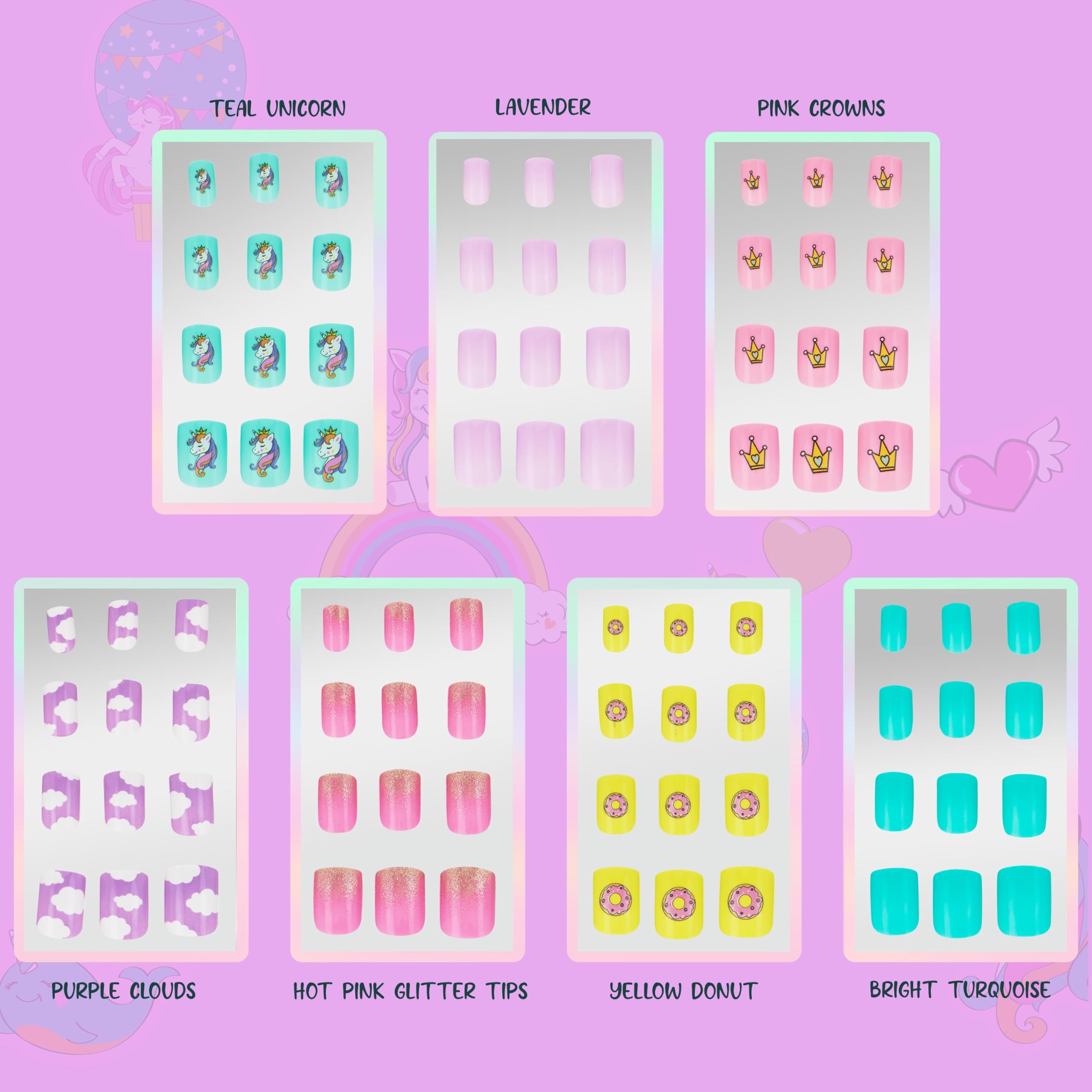 EXPRESSIONS 7 Day Manicure Collection — 84-Piece Unicorn Party Press-On Nails