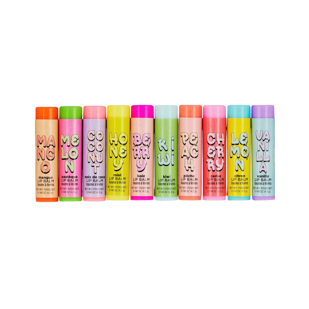 EXPRESSIONS 10pc Fruity Lip Balm Collection – Hydrating, Vitamin-Enriched Flavors