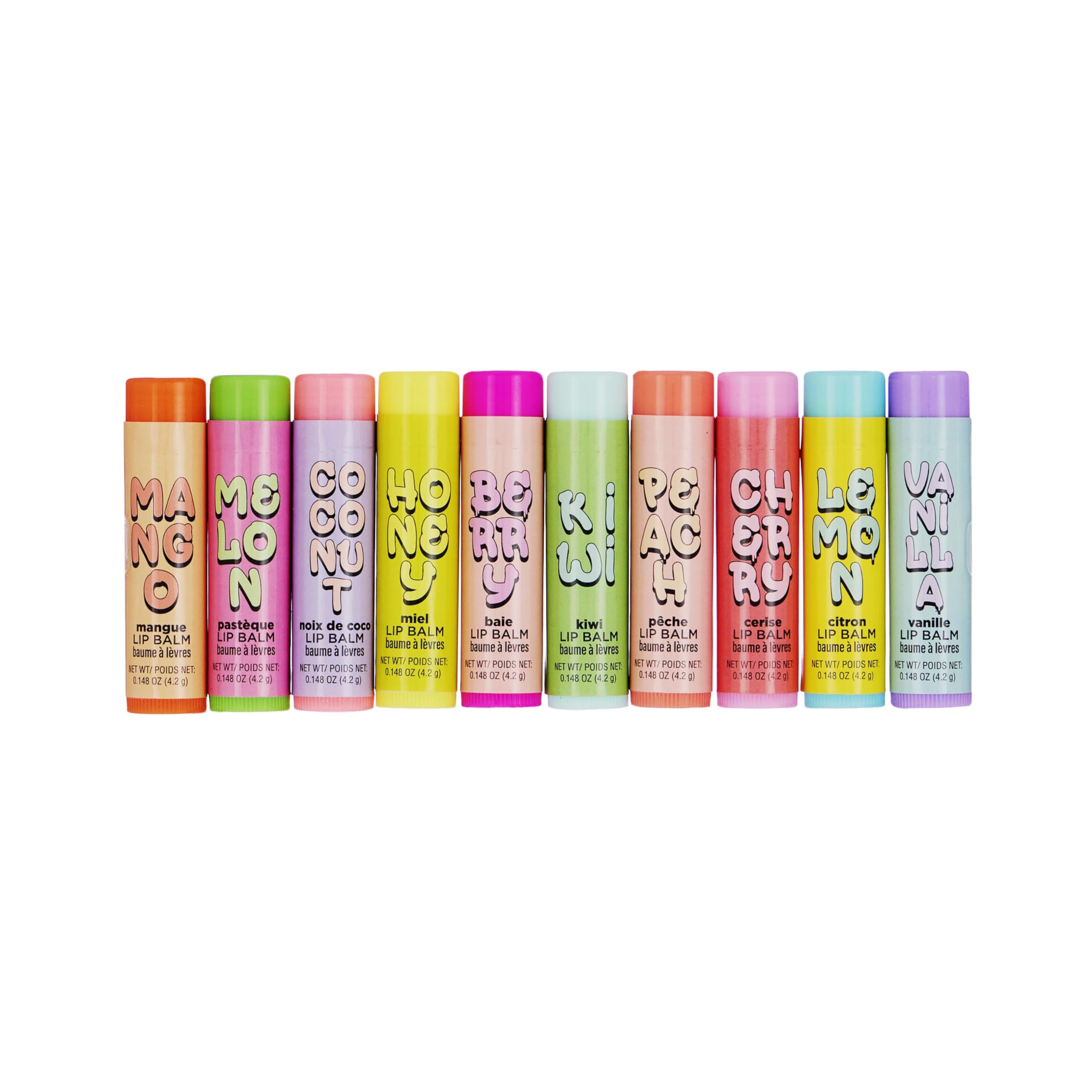EXPRESSIONS 10pc Fruity Lip Balm Collection – Hydrating, Vitamin-Enriched Flavors