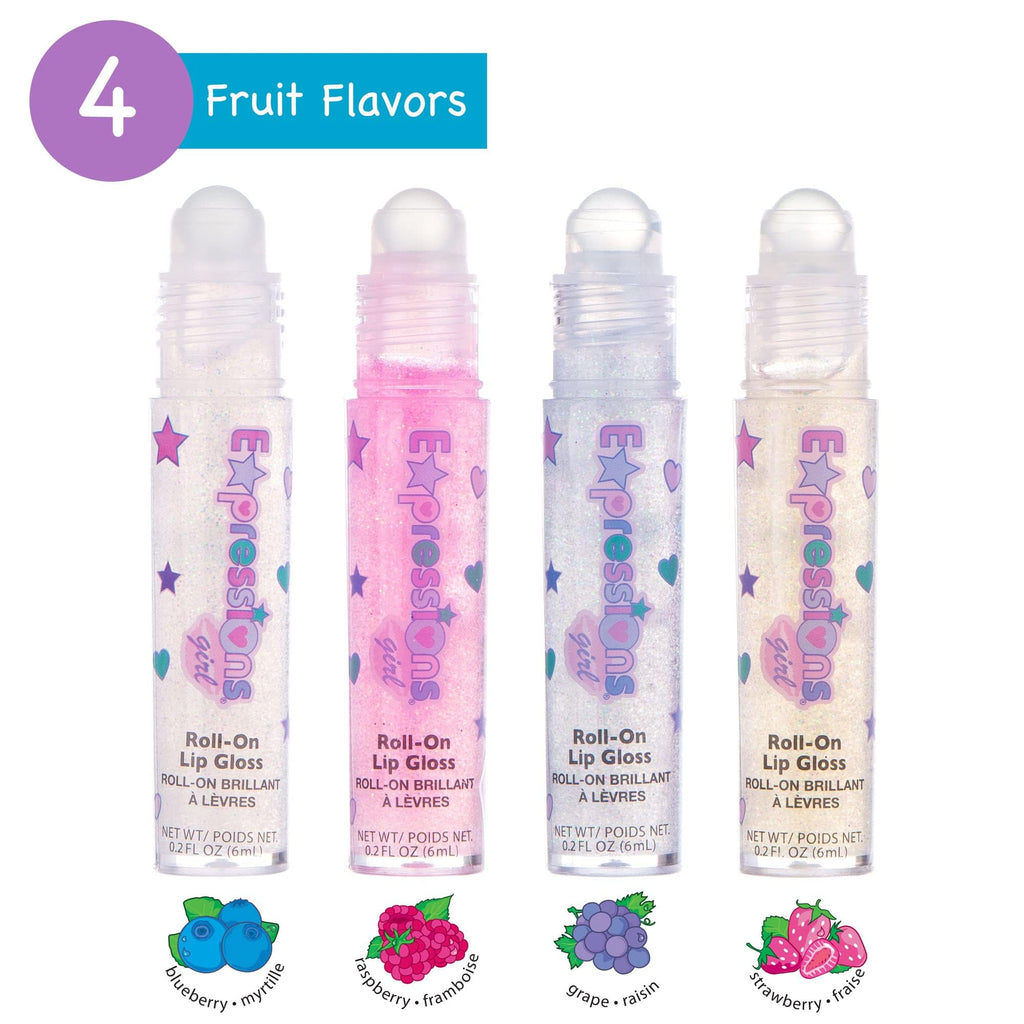 EXPRESSIONS 12pc Lip Gloss Necklace Set – Fruit Flavored, Non-Toxic Party Favors