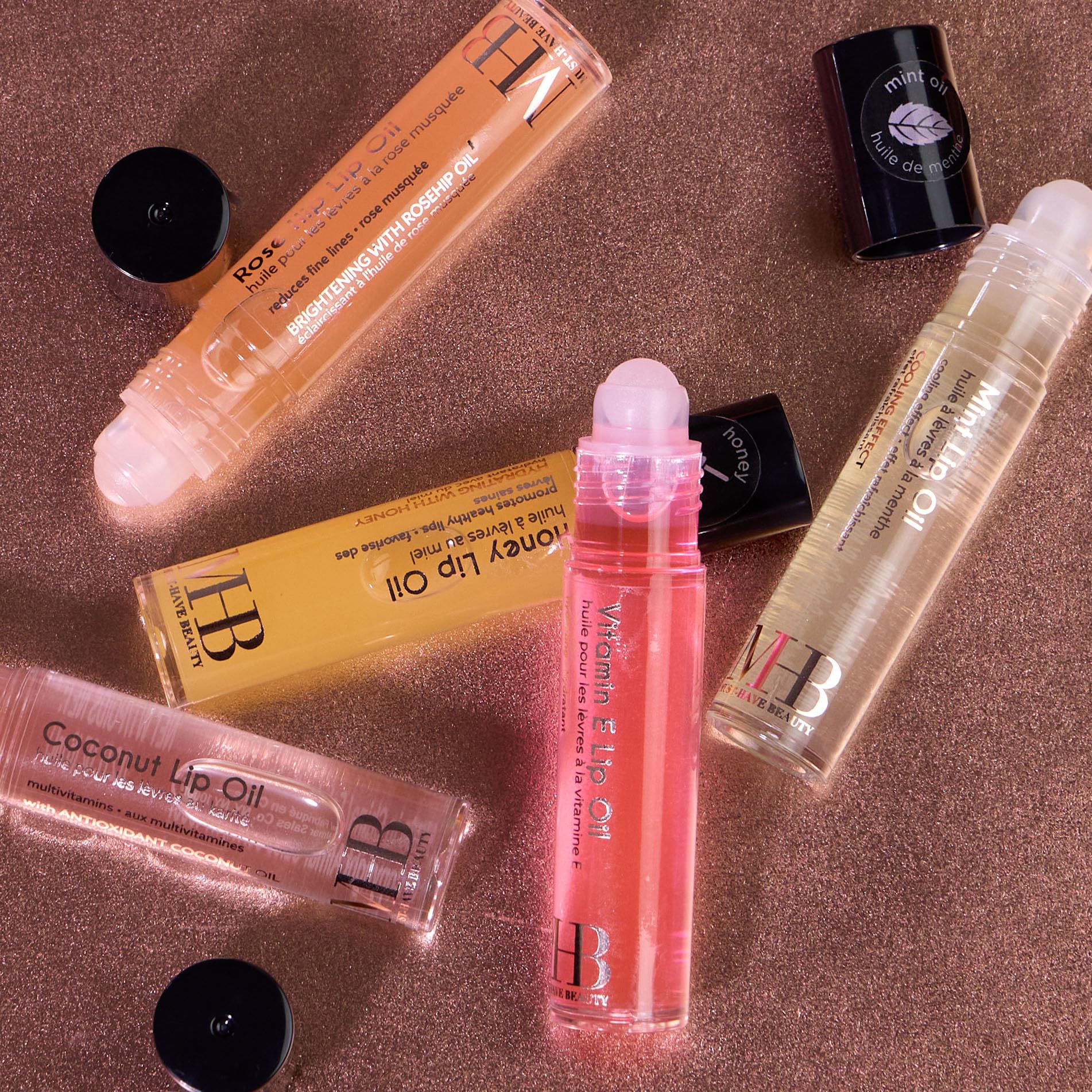 EXPRESSIONS 7pc Lip Oil Collection | Rollerball Hydration with Essential Oils