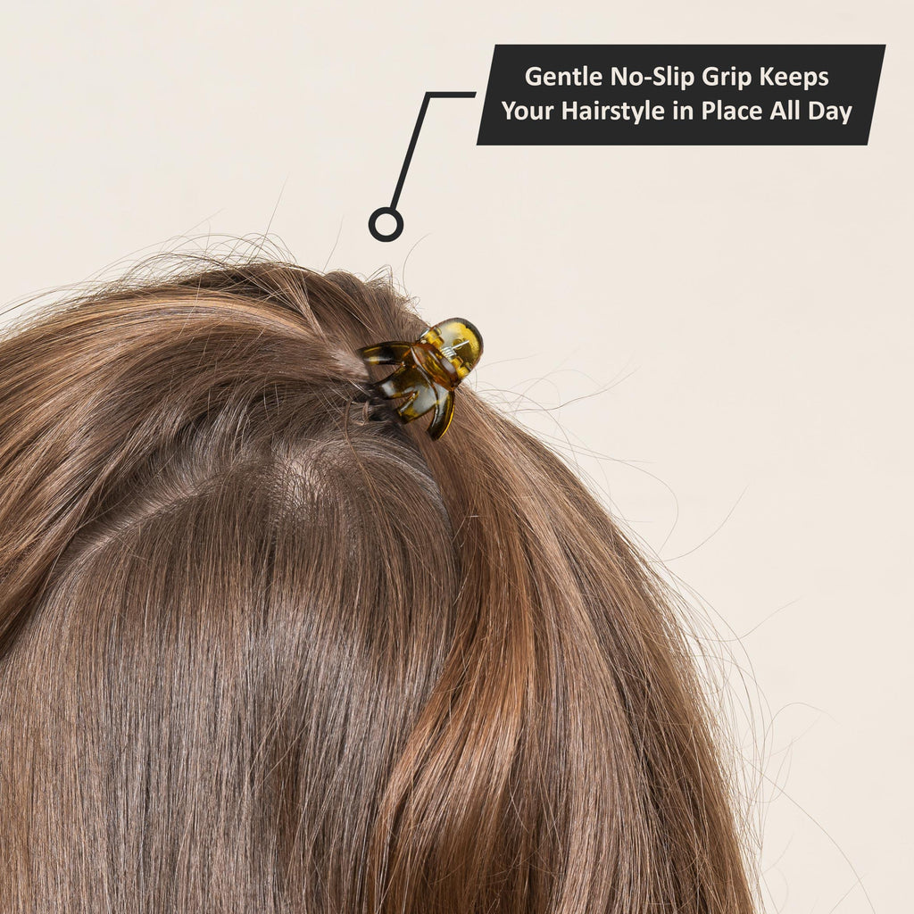 Expressions 24pc Mini Octopus Hair Clips Pack - Clear, Tortoise & Black
