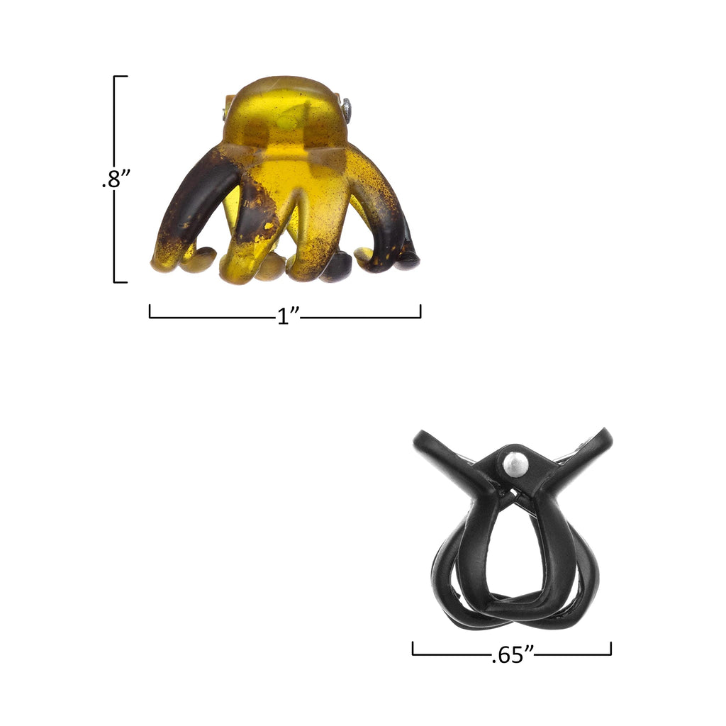 Expressions 24pc Mini Octopus Hair Clips Pack - Clear, Tortoise & Black