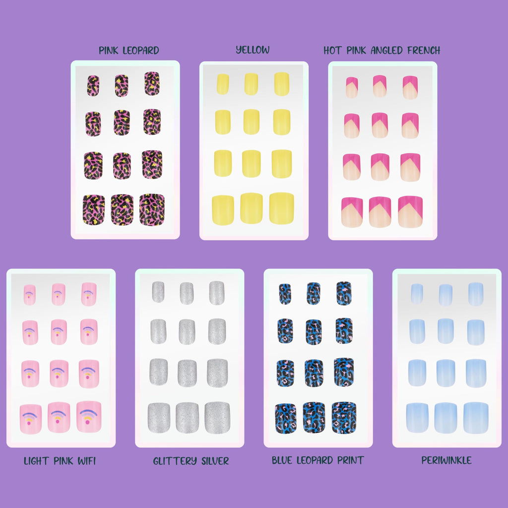 EXPRESSIONS 7 Day Mani Collection — 84pc Press-On Nails for Kids (HELLO THERE)