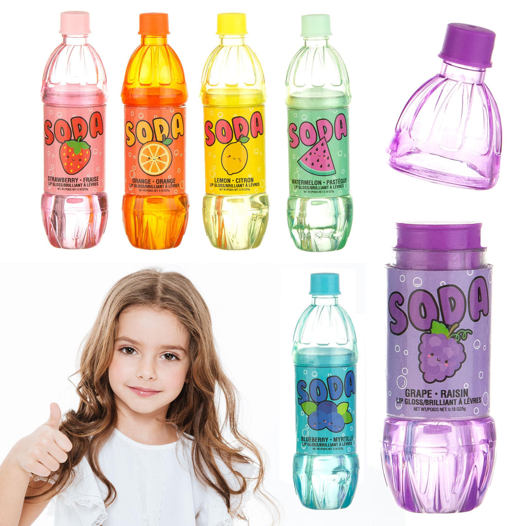 EXPRESSIONS 6pc Soda Pop Lip Gloss Collection – Fruity Flavors, Gift-Ready Set