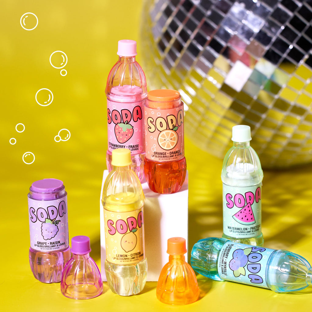 EXPRESSIONS 6pc Soda Pop Lip Gloss Collection – Fruity Flavors, Gift-Ready Set