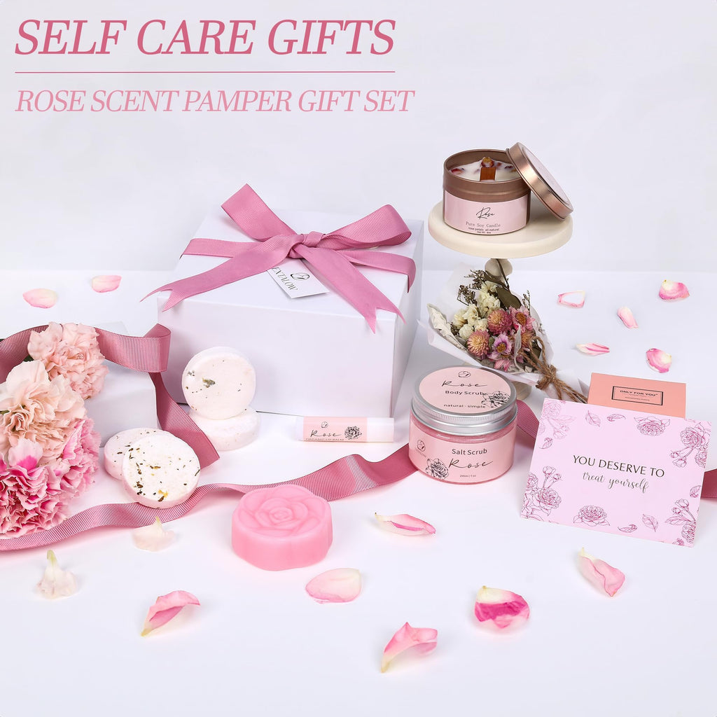 EXTALOW Rose Spa Gift Set for Women | Home Spa Gift Basket