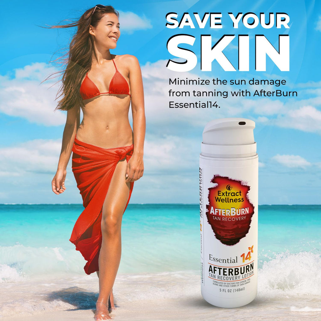Extract Wellness All-in-One AfterBurn Tan Recovery Lotion – Doctor-Formulated Aftersun with 14 Essential Oils