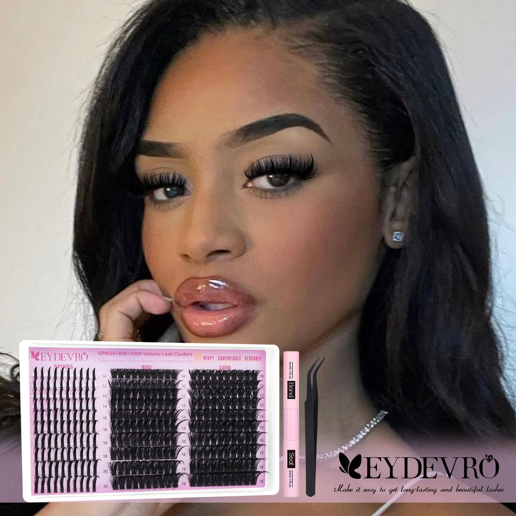 EYDEVRO Lash Clusters with Spikes – Wispy Volume Kit 12-20mm (80D/100D)
