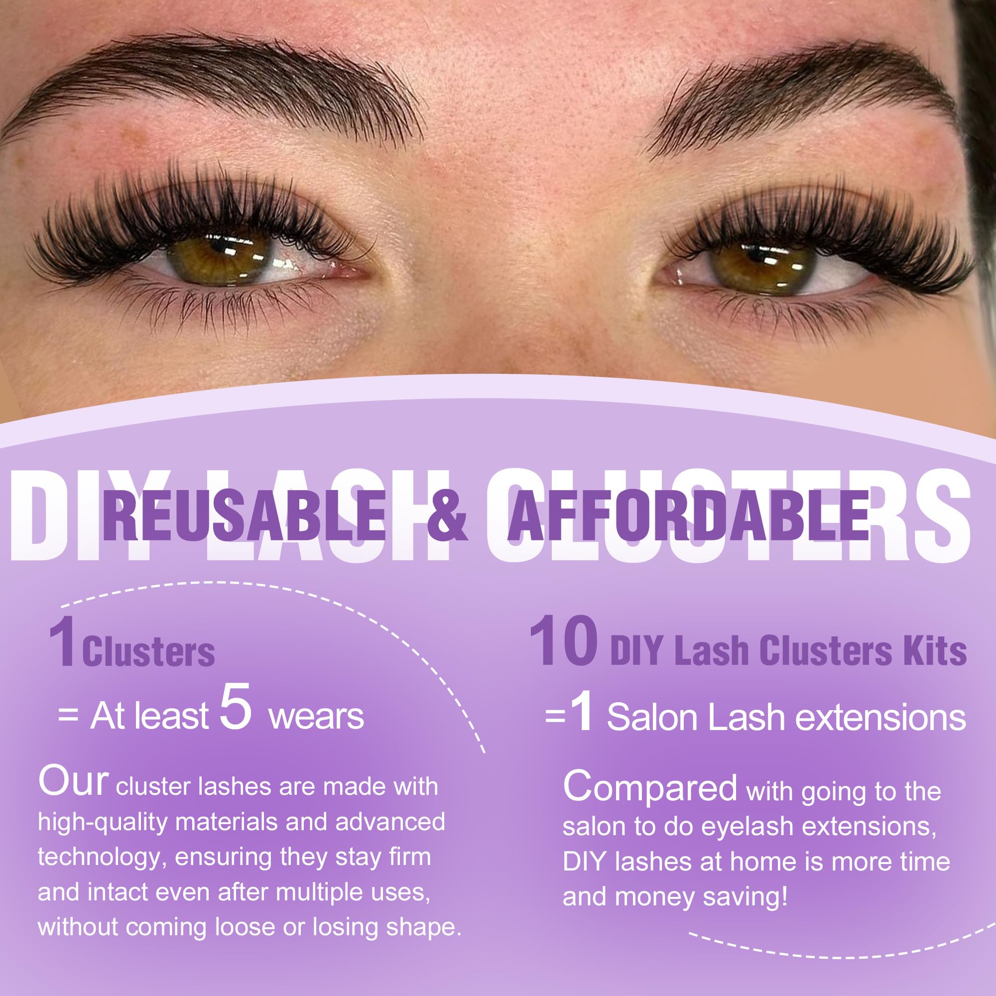 EYDEVRO Lash Clusters Kit 30D-60D – DIY Extensions with Bond, Seal & Tweezers