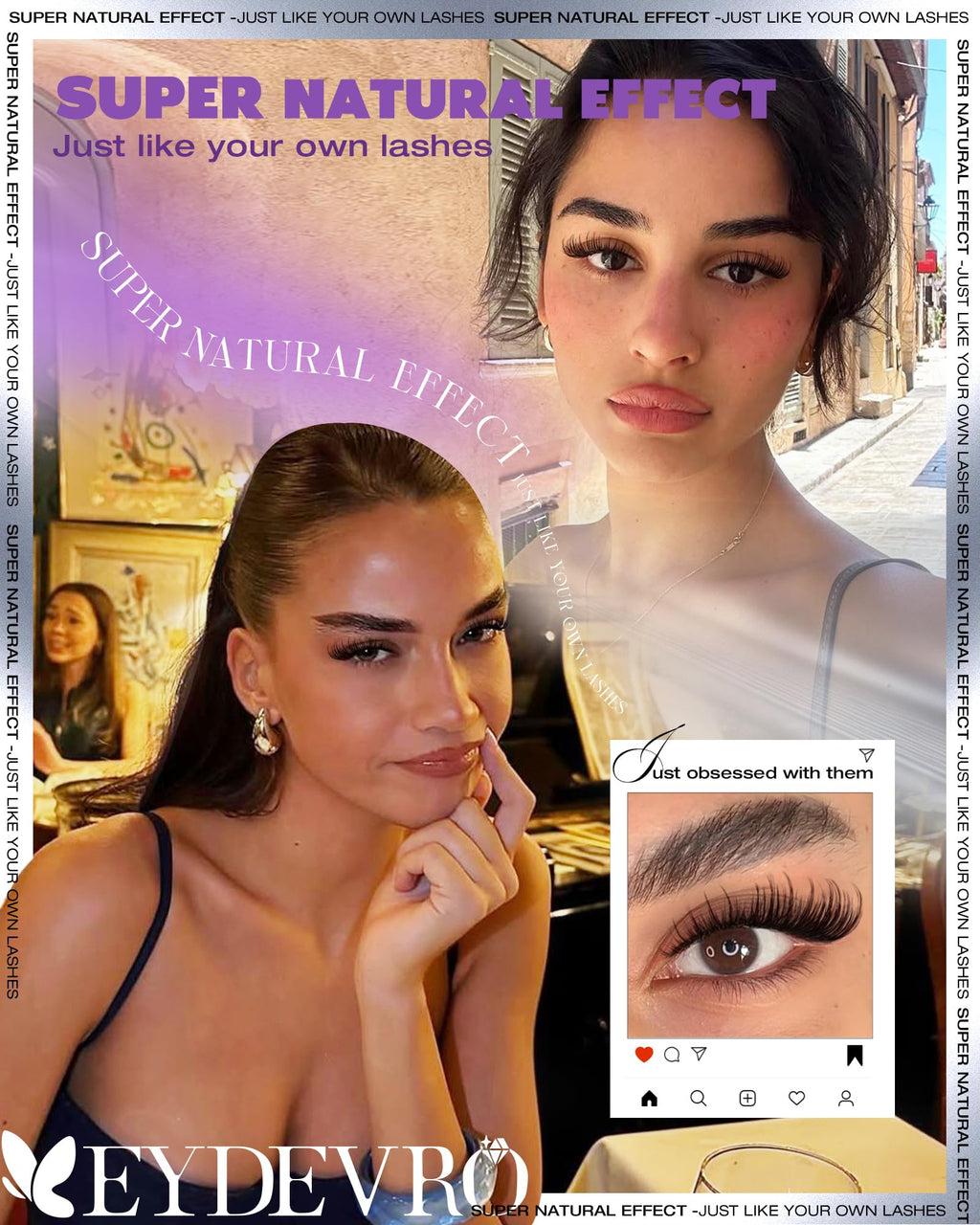 EYDEVRO Natural Lash Clusters Kit - Wispy D-Curl 10-16mm Lashes + Bond & Seal