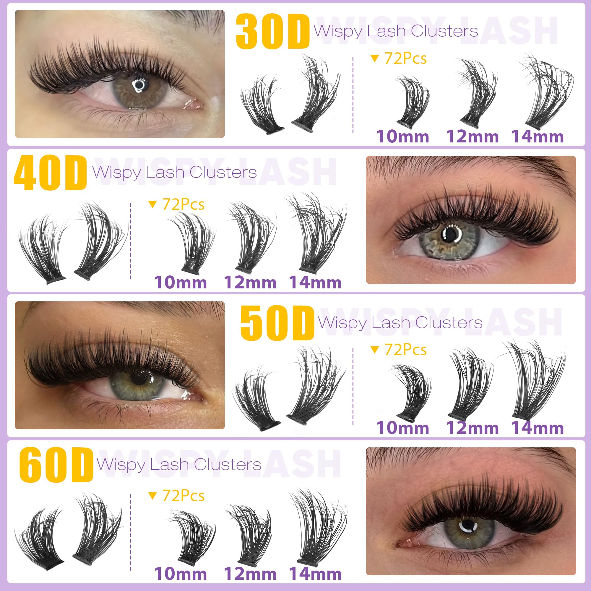 EYDEVRO Lash Clusters Kit 30D-60D – DIY Extensions with Bond, Seal & Tweezers