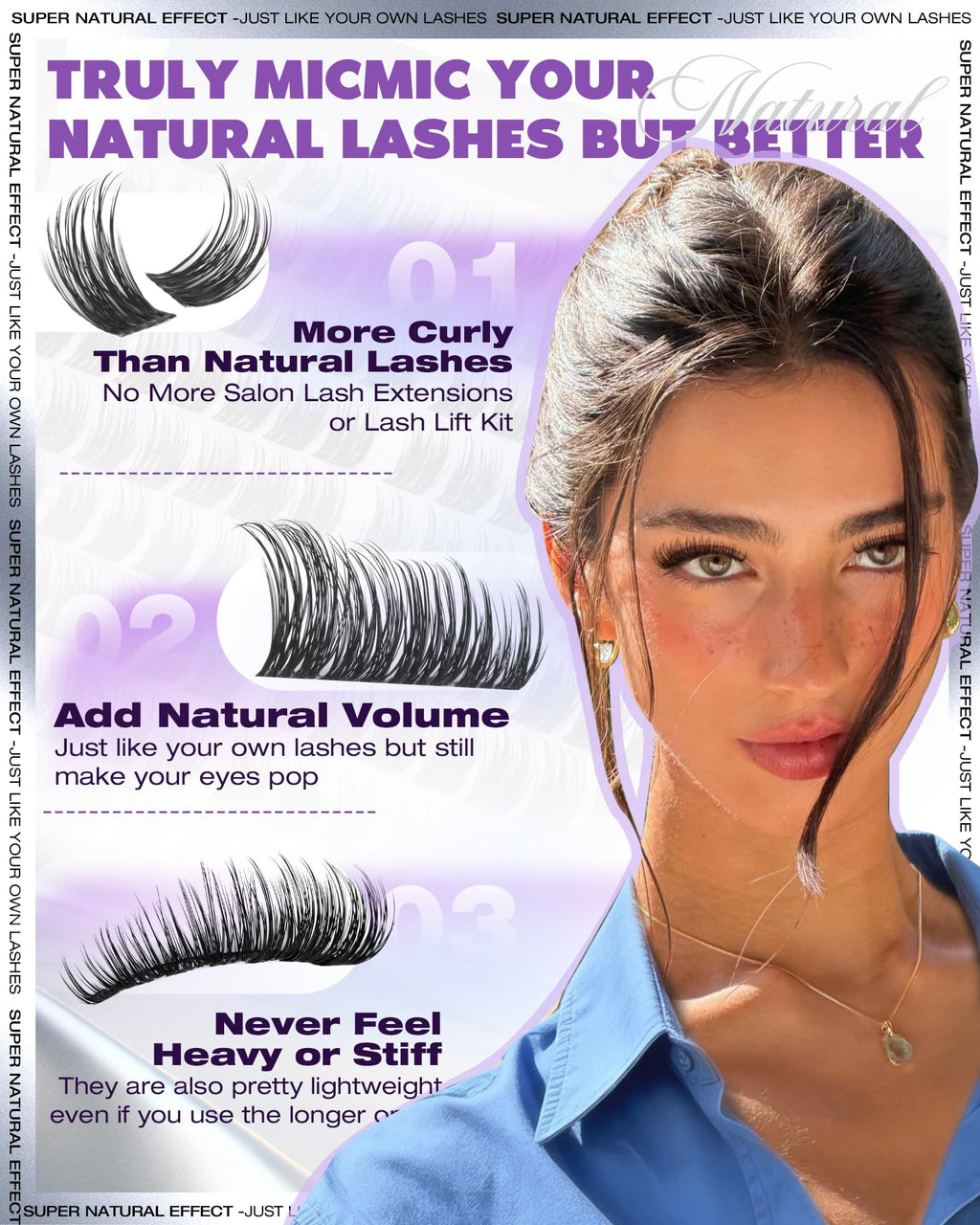 EYDEVRO Wispy Lash Clusters Kit – Natural DIY Lash Extensions, 10-16mm D Curl, Bond & Seal, Tweezers
