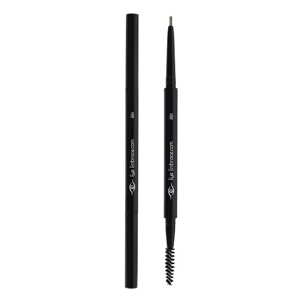 Eye Embrace Isla Micro Tip Pen: Waterproof Dual-Ended Brow Pencil in Gray-Brown