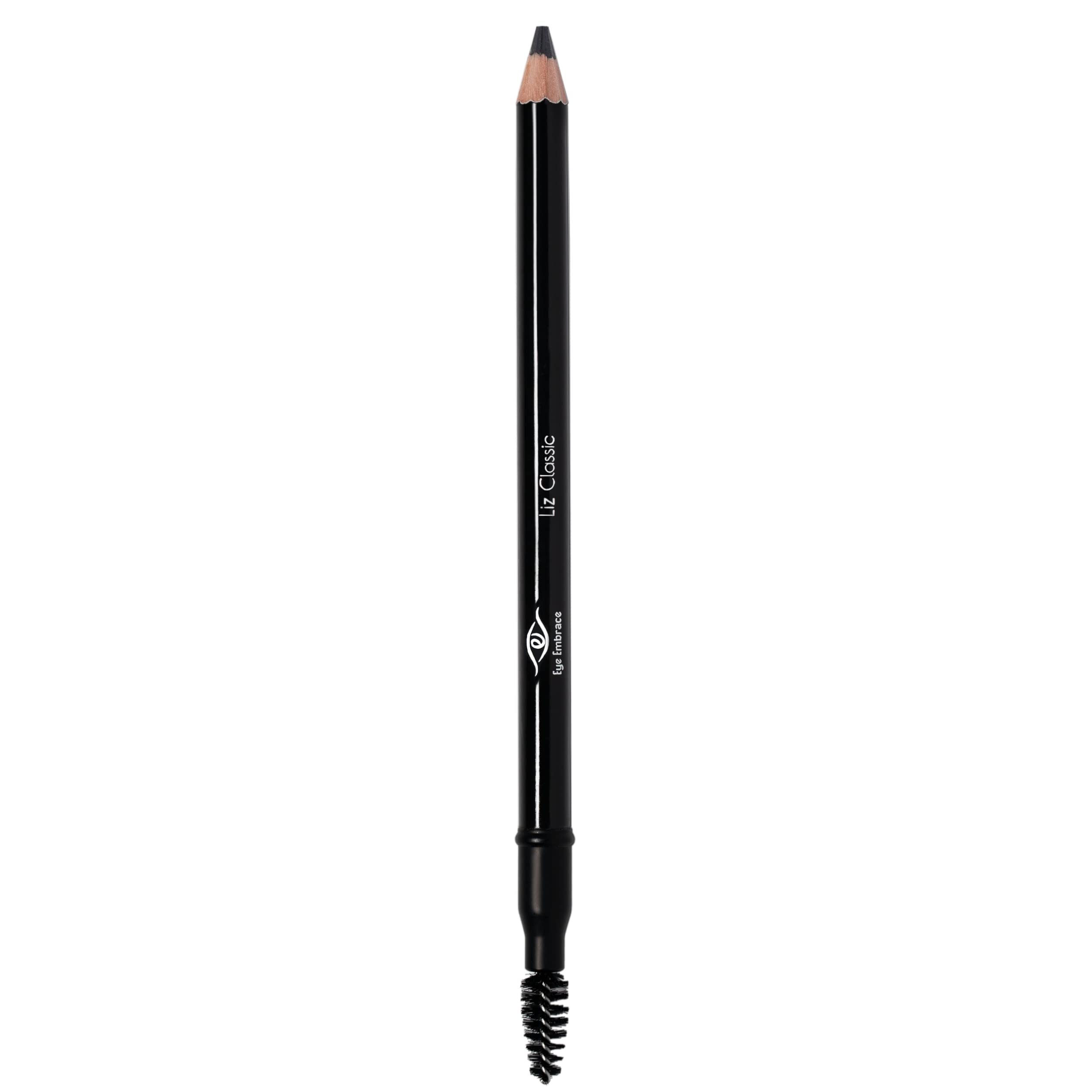 Eye Embrace Liz Classic: Warm Medium Gray Wooden Eyebrow Pencil – Waterproof, Double-Ended with Sharpener & Spoolie, Cruelty-Free