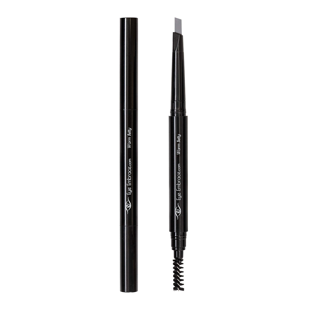 Eye Embrace Warm Betty Light Gray Eyebrow Pencil – Waterproof, Double-Ended Angled Tip & Spoolie, Cruelty-Free