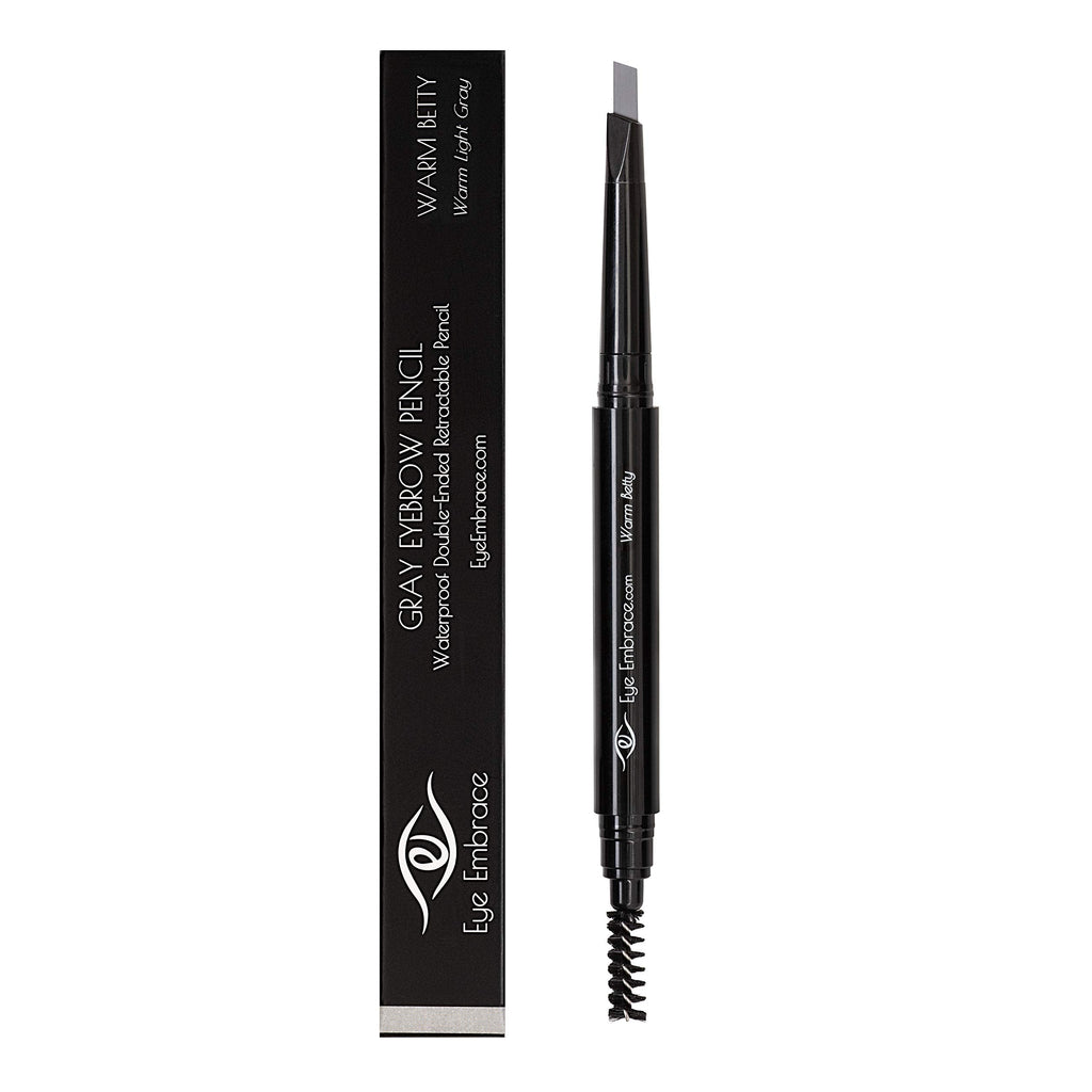 Eye Embrace Warm Betty Light Gray Eyebrow Pencil – Waterproof, Double-Ended Angled Tip & Spoolie, Cruelty-Free