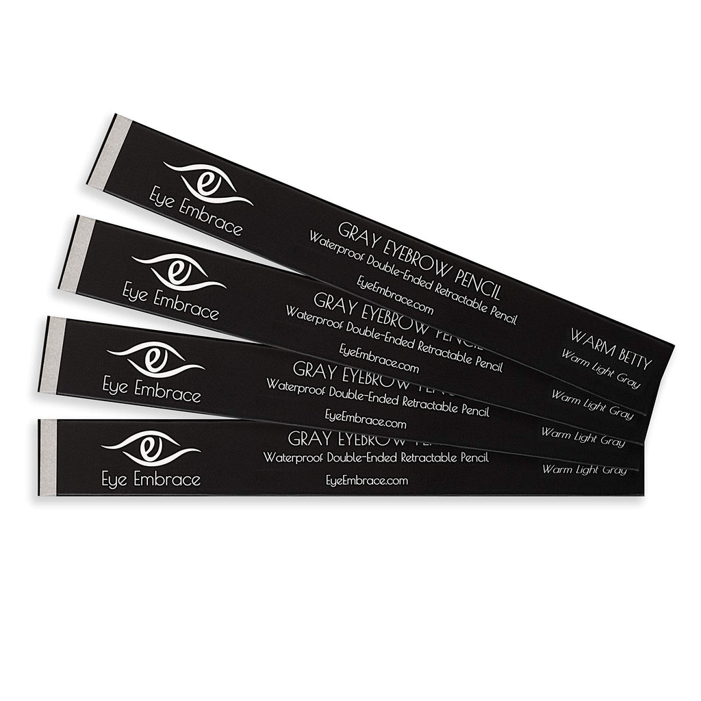 Eye Embrace Warm Betty Light Gray Eyebrow Pencil – Waterproof, Double-Ended Angled Tip & Spoolie, Cruelty-Free