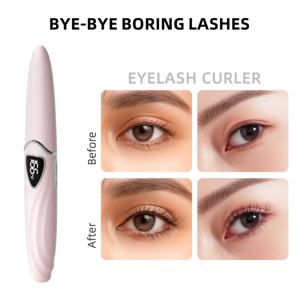 EYECURL S600 Heated Eyelash Curler – Precise Temperature Control, 24H Curl, Intelligent Power Off (Primrose Pink/Silver)