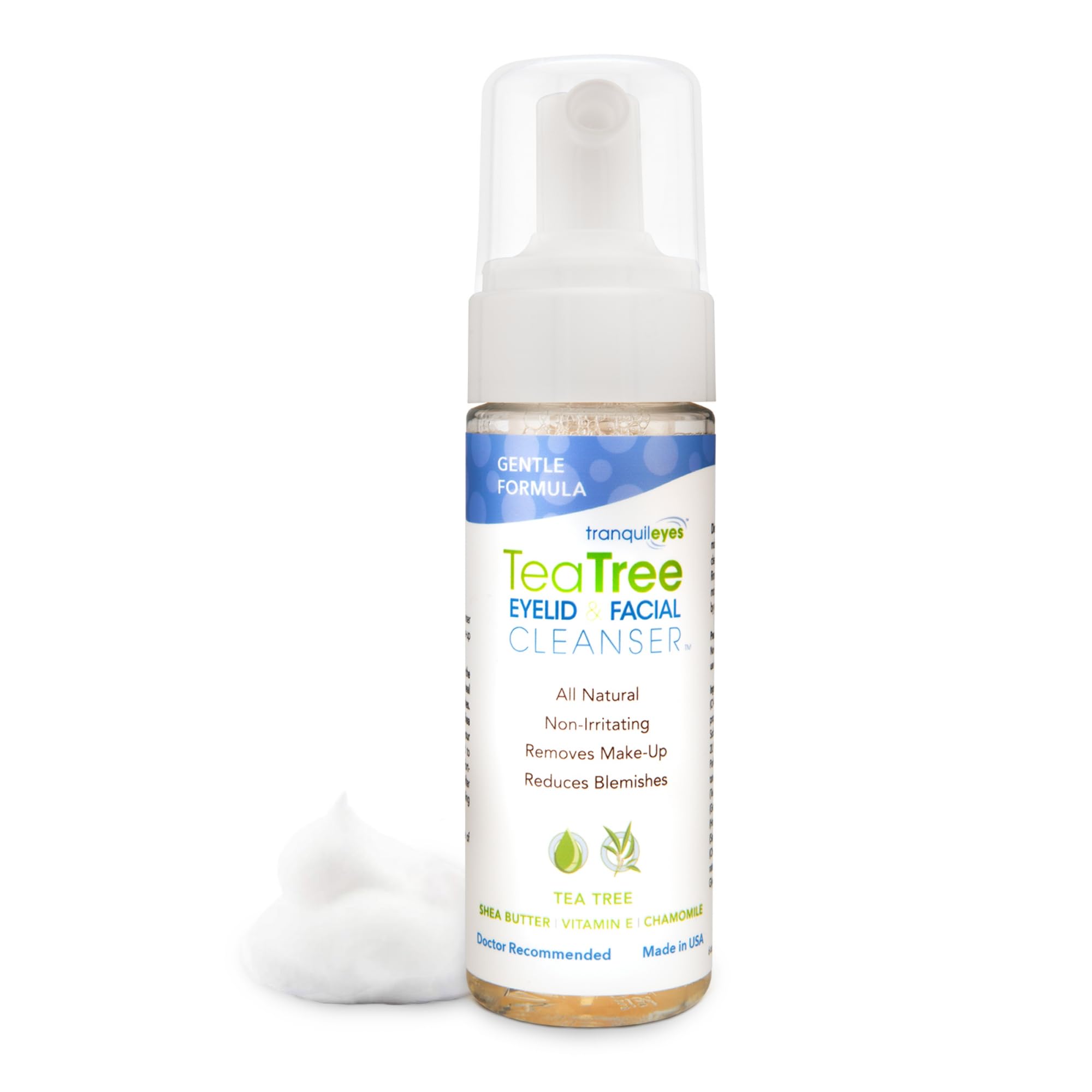 EYEECO Gentle Tea Tree Foaming Cleanser – 1.6oz Eyelid & Face Wash