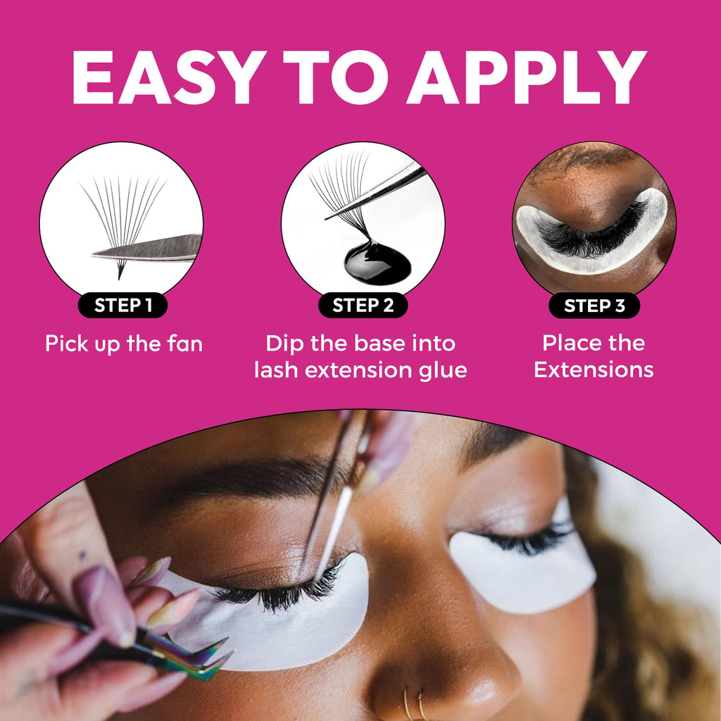 Eyesy Lash 500 Promade Fans – Volume Premade Lash Fans, Pointy Base