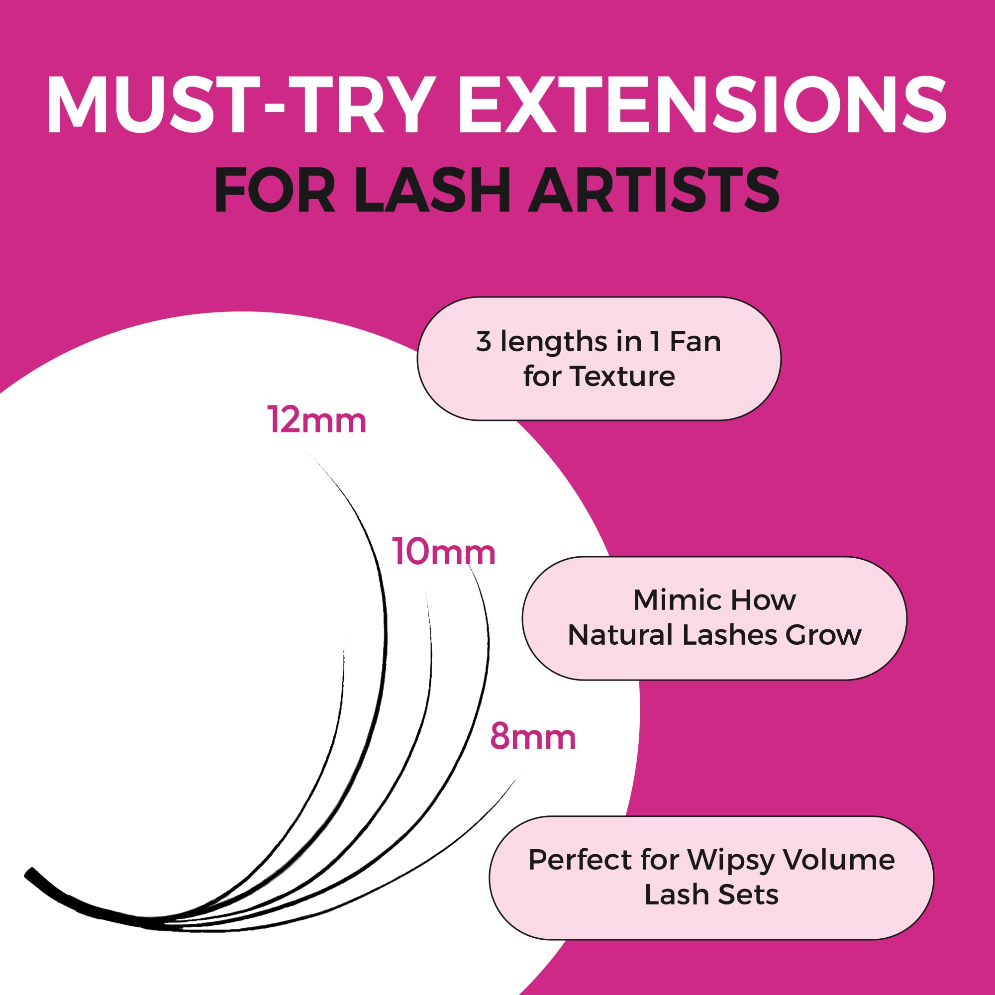 Eyesy Lash 500 Camellia Promade Fans – 5D 0.07, 8–12mm CC Curl