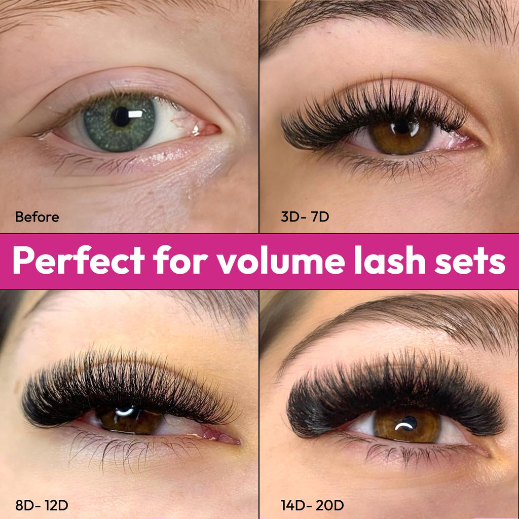 Eyesy Lash 500 Promade Fans – Volume Premade Lashes (5D 0.07, 12mm), Pointy Base
