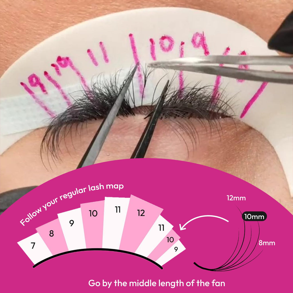 Eyesy Lash 500 Camellia Promade Fans – 5D 0.07 CC Curl, 7-9-11mm – 3-In-1 Natural Premade Lash Fans for Texture, Depth & Volume