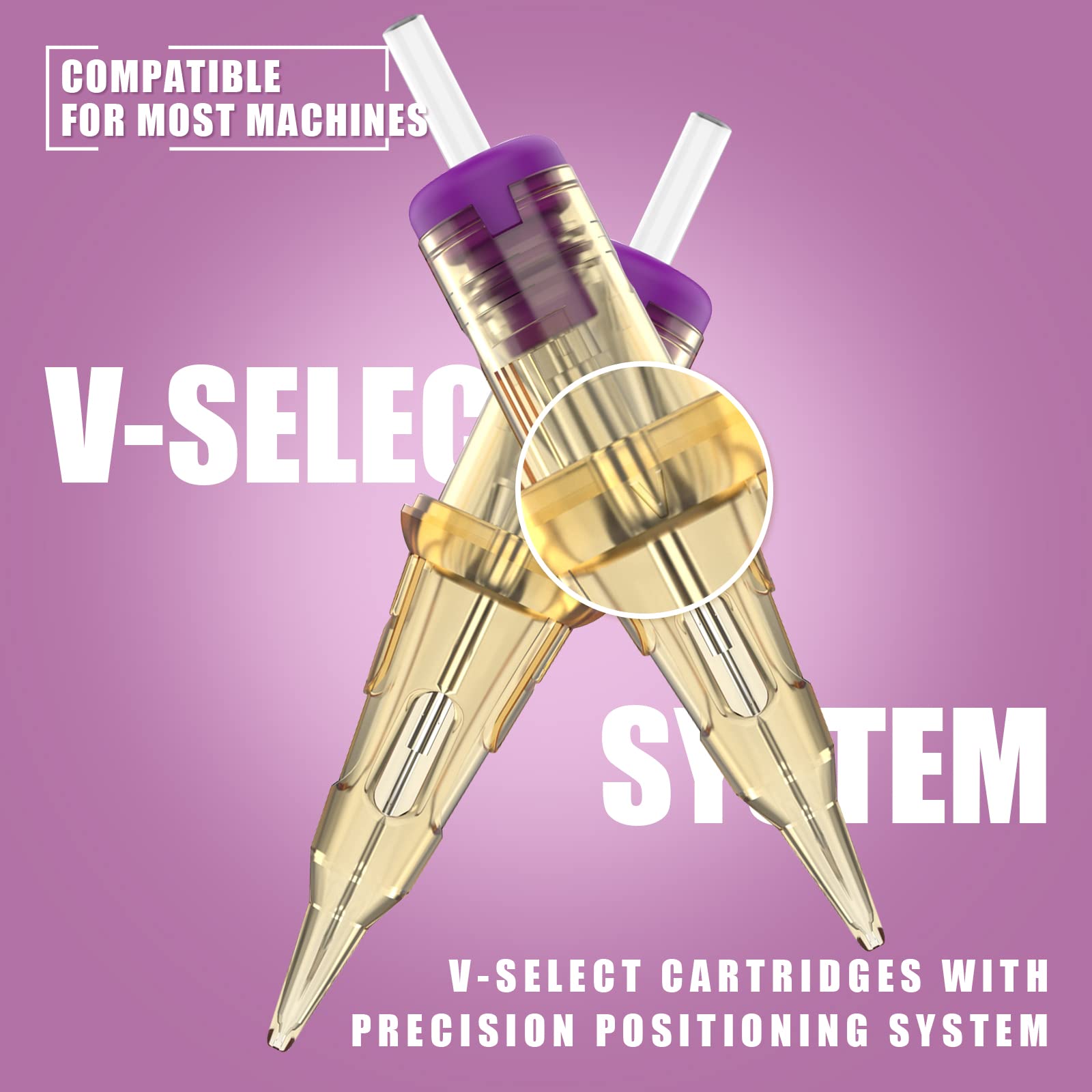 EZTAT2 V-Select 1RL Cartridge Needles for Permanent Makeup | Eyebrows, Liner, Microblading