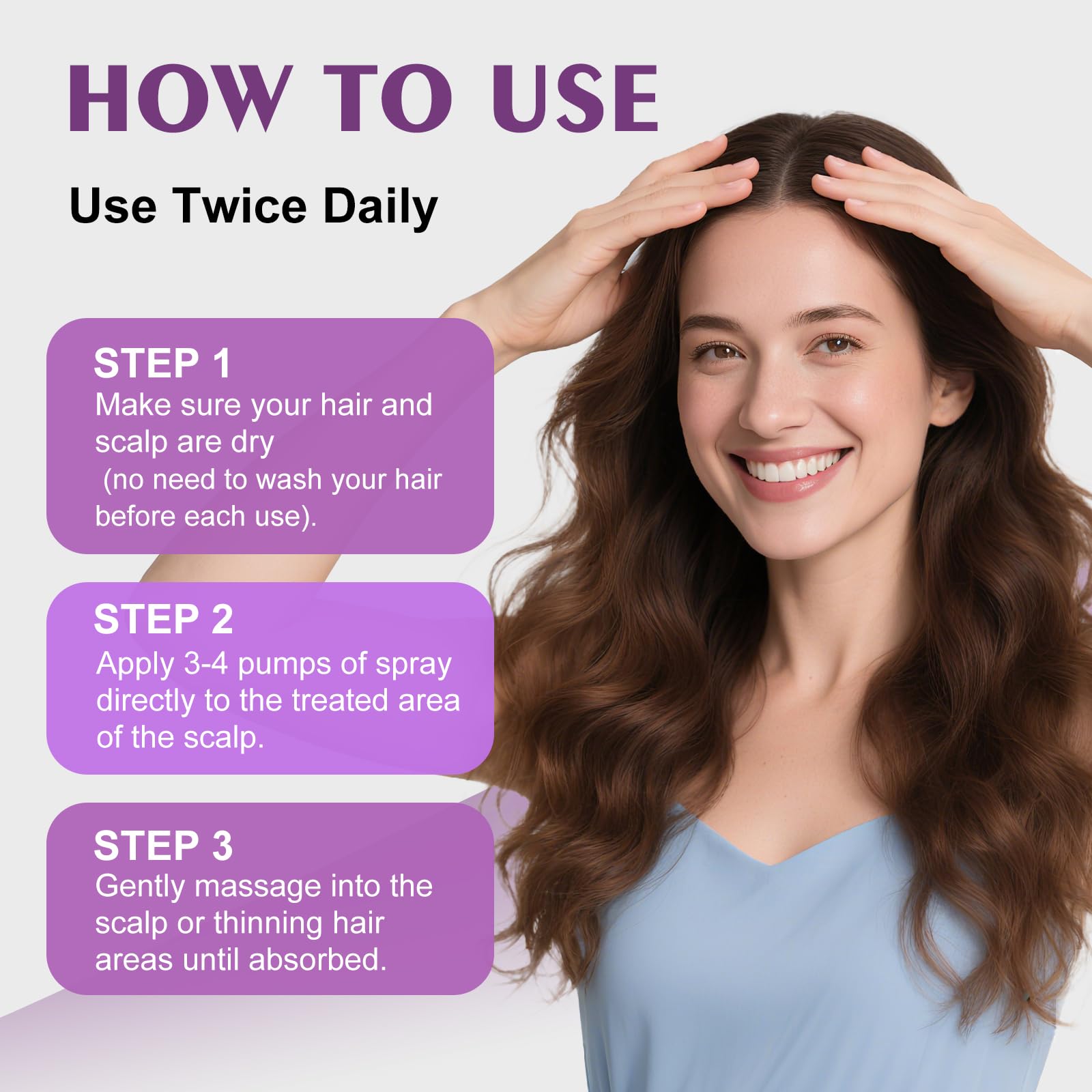 EZBIORT 5% Minoxidil Spray for Women – 4‑Pack, Biotin-Infused Hair Regrowth, 13oz (7 Month Supply)