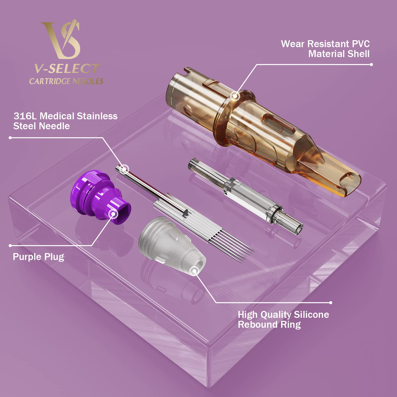 EZTAT2 EZ Tattoo V-Select Curved Magnum 15RM Cartridges 0.30mm – 20Pcs