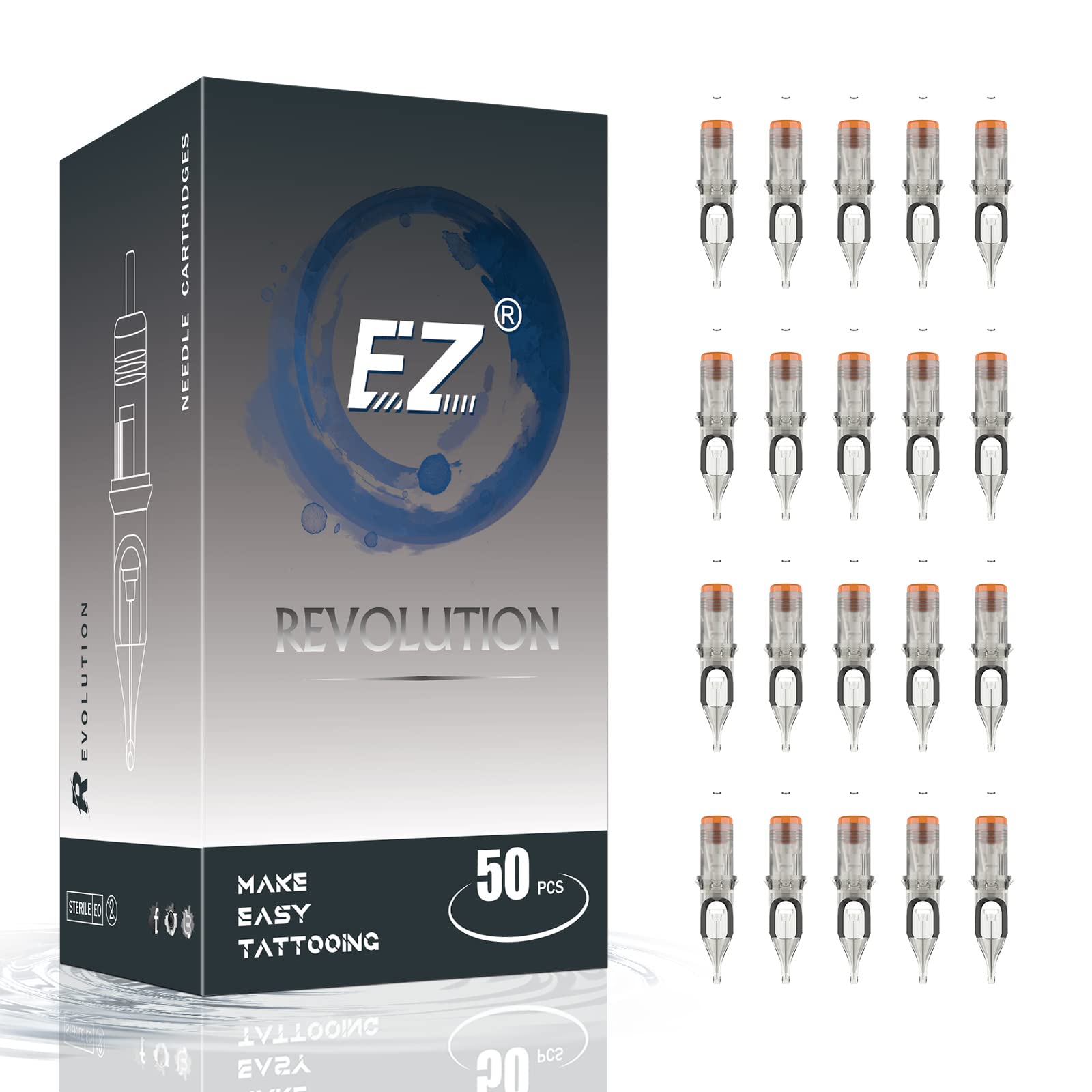 EZ Tattoo Cartridge Needles Assorted 50Pcs #12 RS Mix for Rotary Tattoo Pen – EZTAT2
