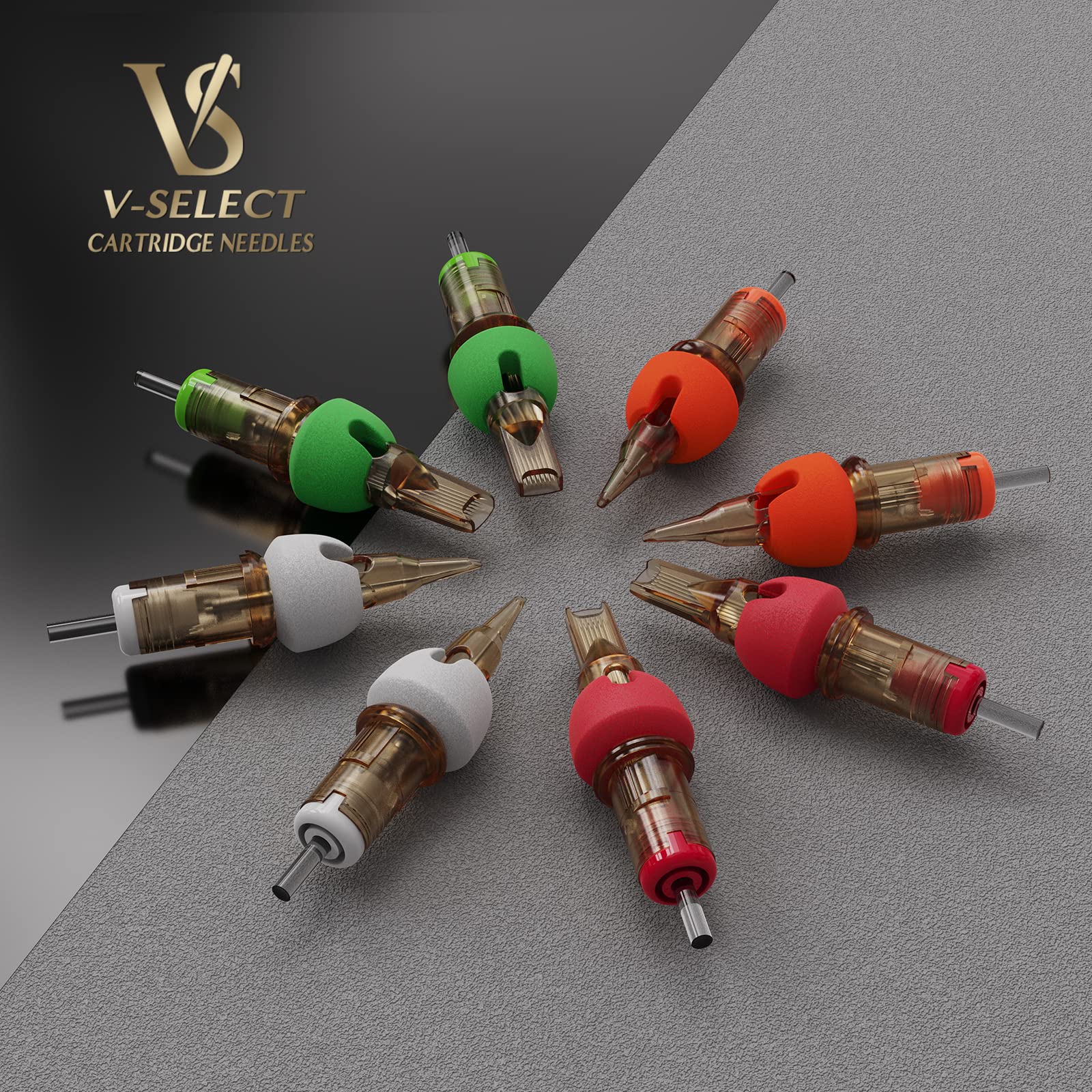 EZ Tattoo Cartridges 16Pcs #12 (13RM) V SELECT Plus – Curved/Round Magnum Long Taper