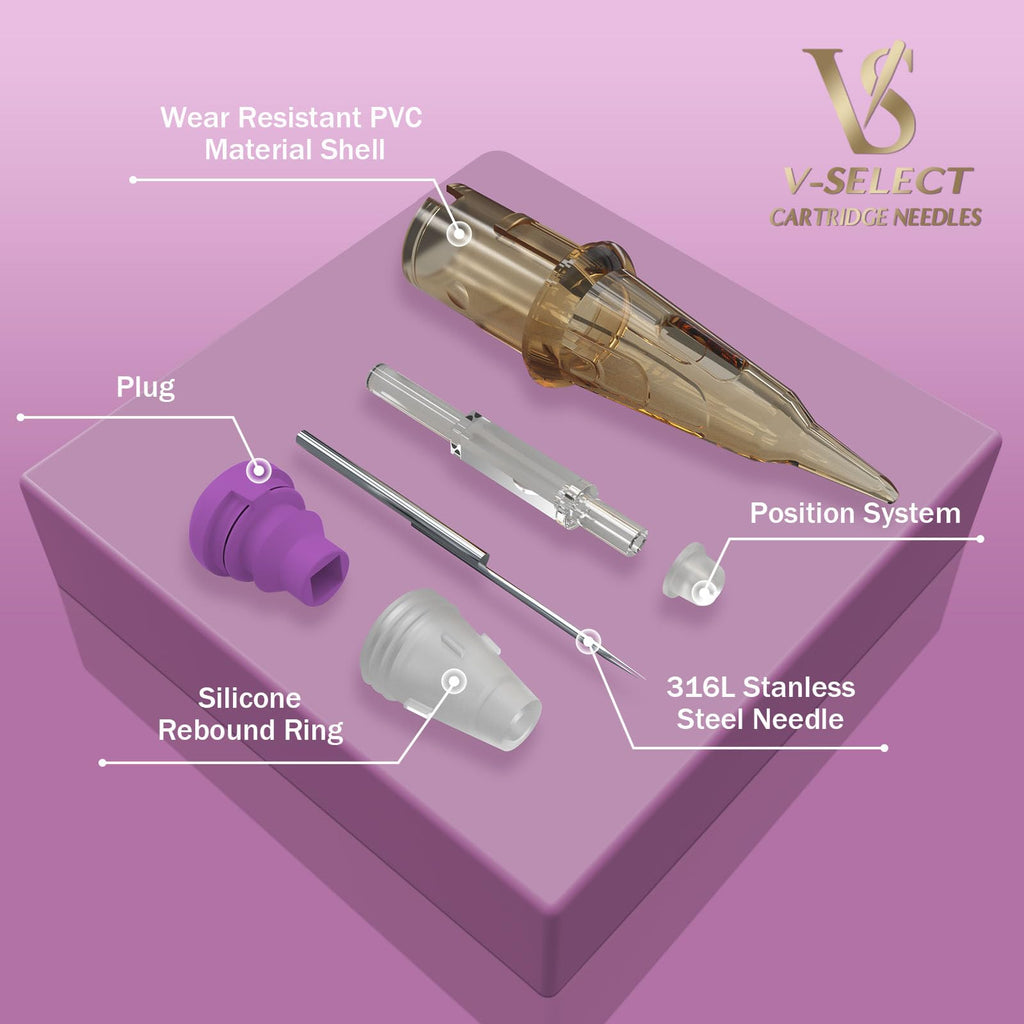 EZTAT2 V-SELECT Cartridges 20Pcs #12 (1RL) – Permanent Makeup & SMP