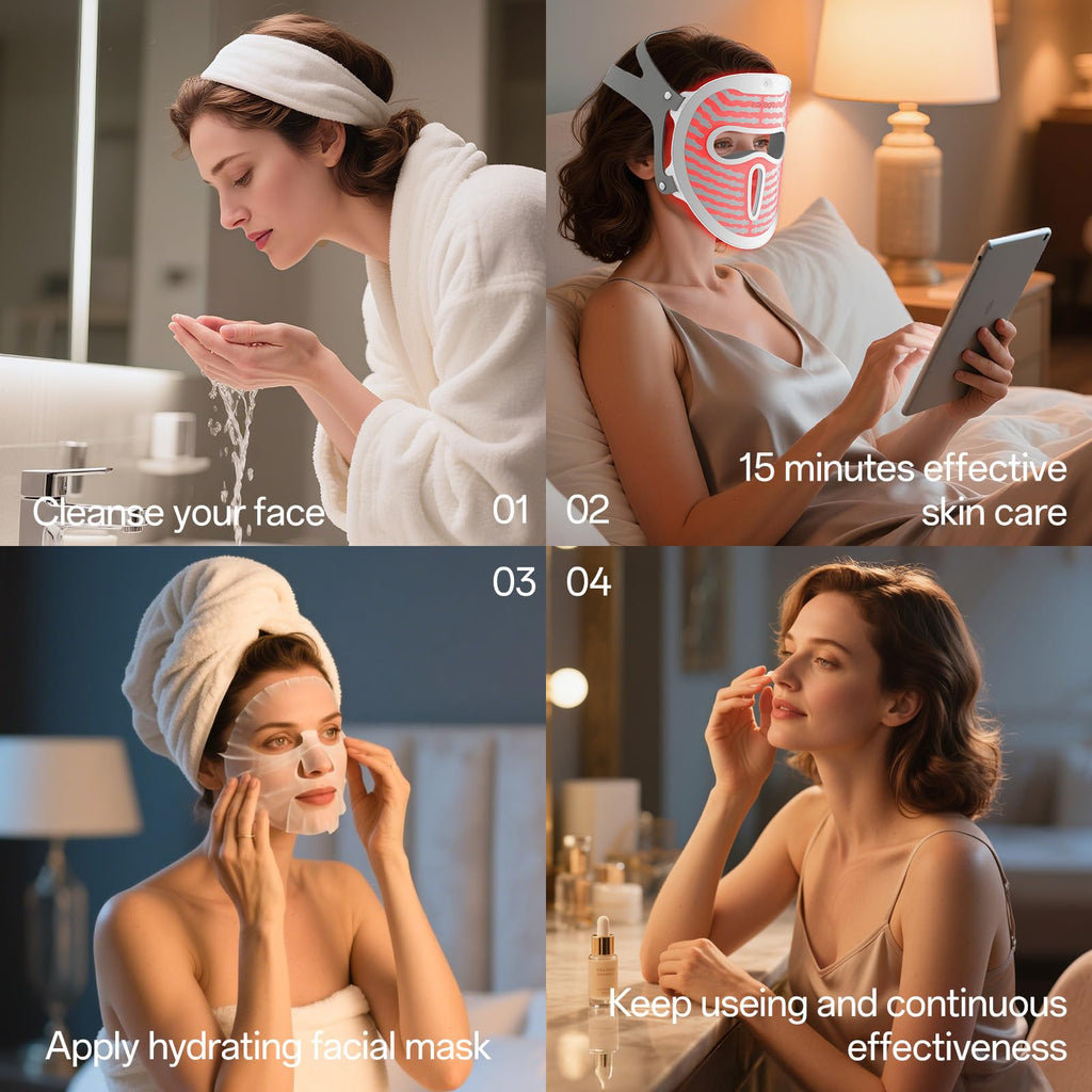 Facego Cordless Red Light Mask | 7+1 Wavelengths, Ergonomic, USB-C Rechargeable