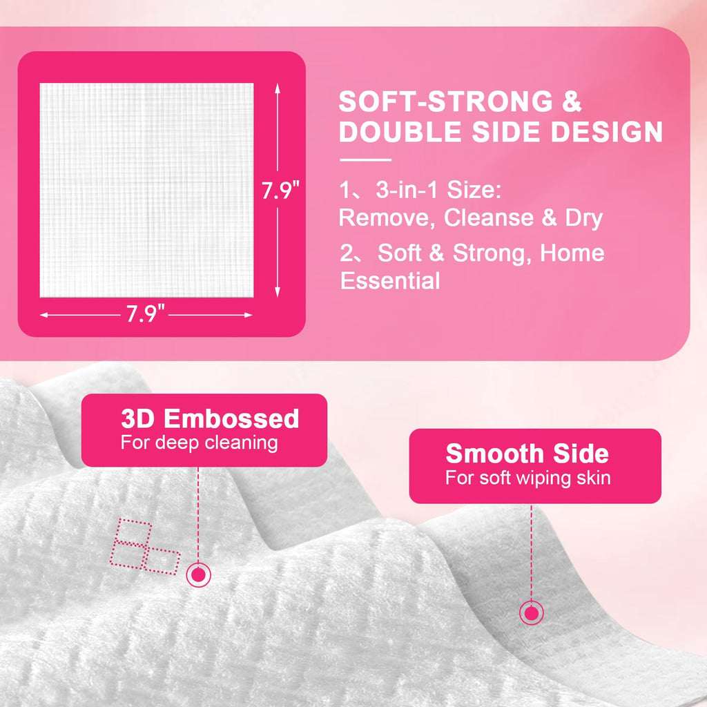 FACEMADE 240 Count Disposable Face Towels – 2-Pack, 100% Biobased, Ultra-Soft & Thick