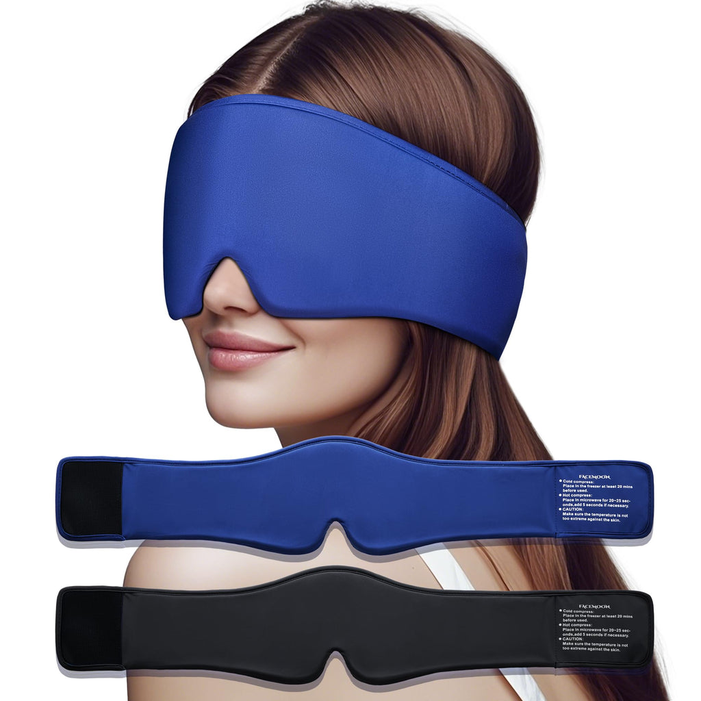 FACEMOON 2-Pack Cooling Gel Eye Mask | Puffy Eyes, Dark Circles & Migraine Relief