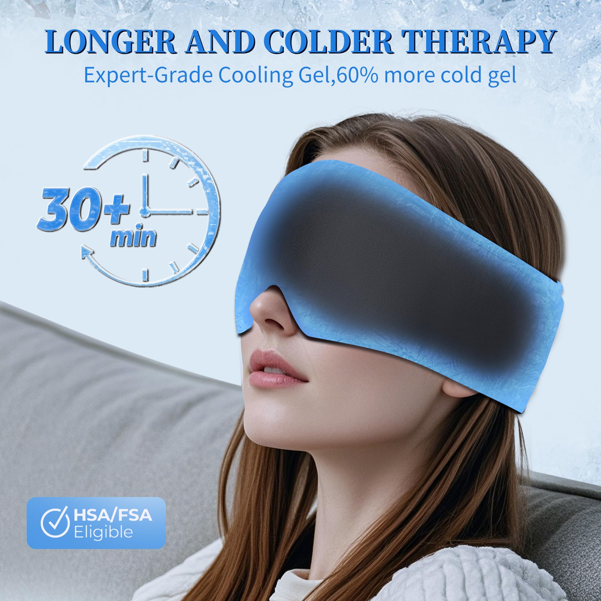 FACEMOON 2-Pack Cooling Gel Eye Mask | Puffy Eyes, Dark Circles & Migraine Relief
