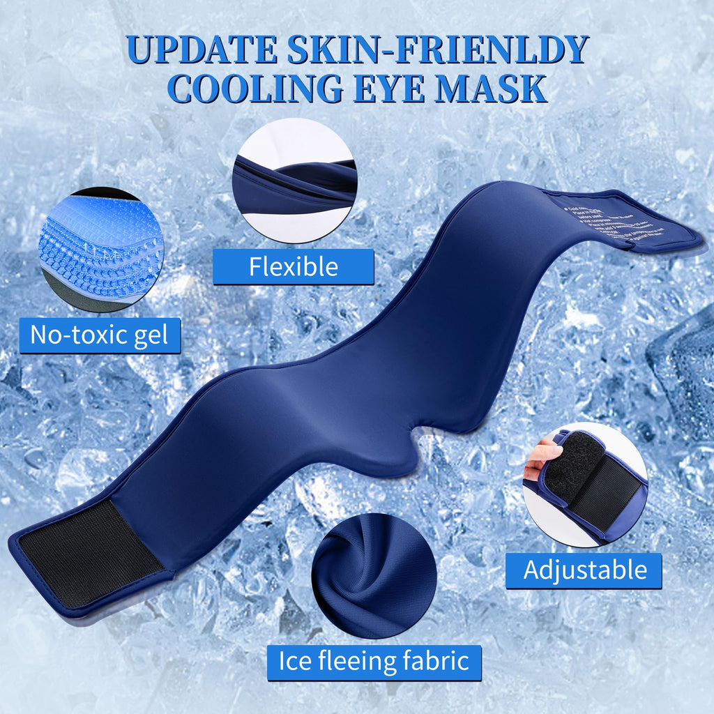 FACEMOON 2-Pack Cooling Gel Eye Mask | Puffy Eyes, Dark Circles & Migraine Relief