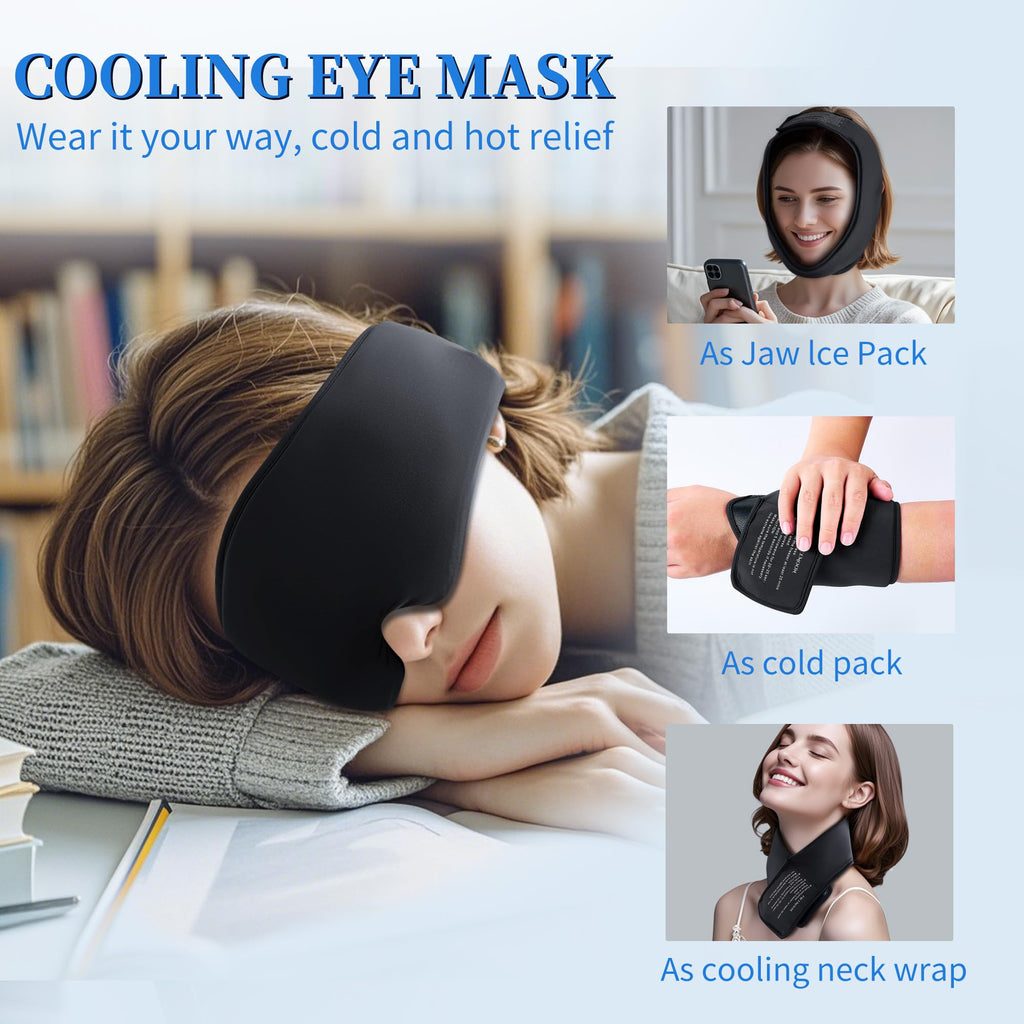 FACEMOON 2-Pack Cooling Gel Eye Mask | Puffy Eyes, Dark Circles & Migraine Relief