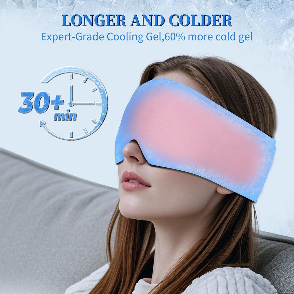 FACEMOON 2 Pack Blackout Cooling Sleep Mask – Reusable Weighted Gel Eye Masks for Puffiness & Migraine Relief