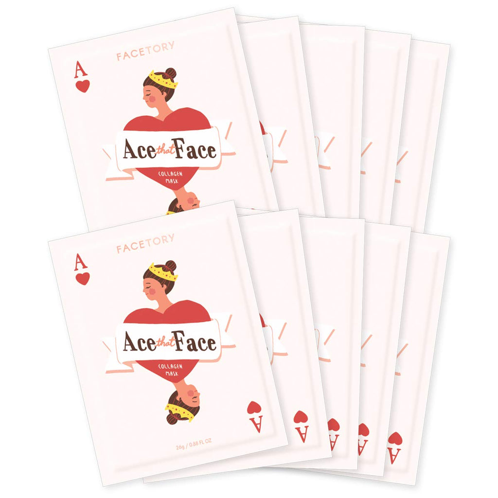 FACETORY ACE THAT FACE Firming Collagen Sheet Mask with Mushroom Extract – 10 Pack
