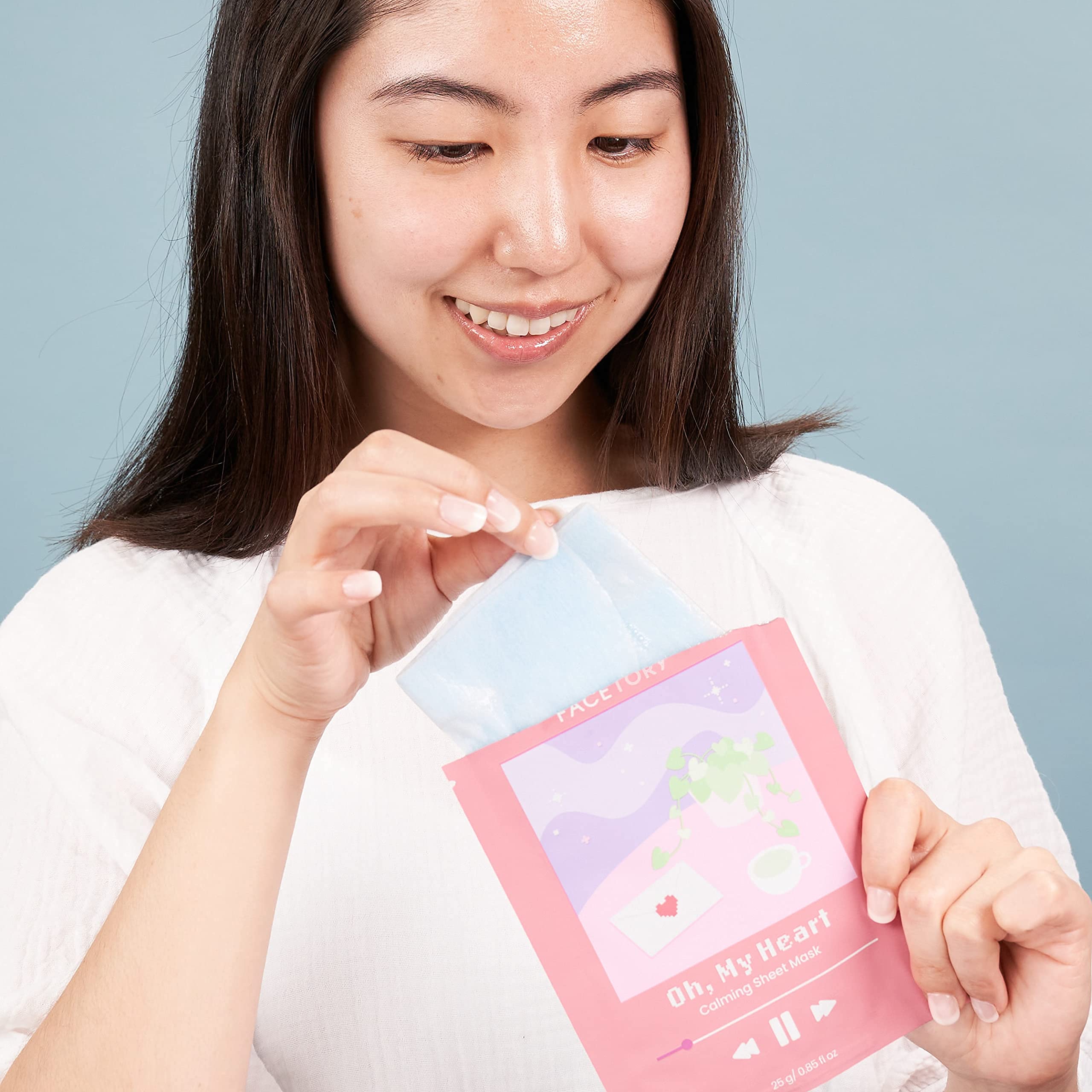 FACETORY Calming Sheet Mask for Acne-Prone Skin with Heartleaf | 10-Pack